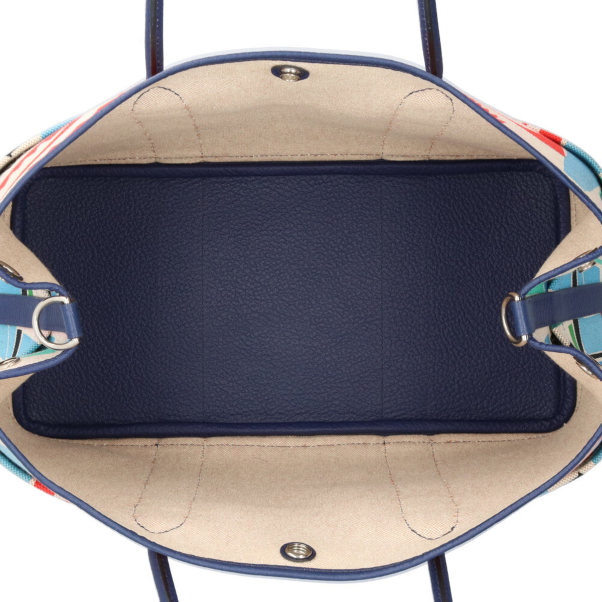 Hermes Blue Multi-Color Toile H Country Leather Shoulder Bag (Pre-Owned)
