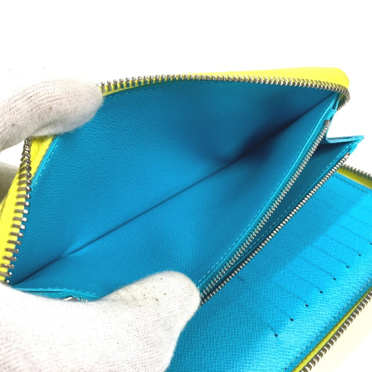 Louis Vuitton Monogram Blue Yellow Monogram Leather Long Wallet (Bi-Fold) (Pre-Owned)