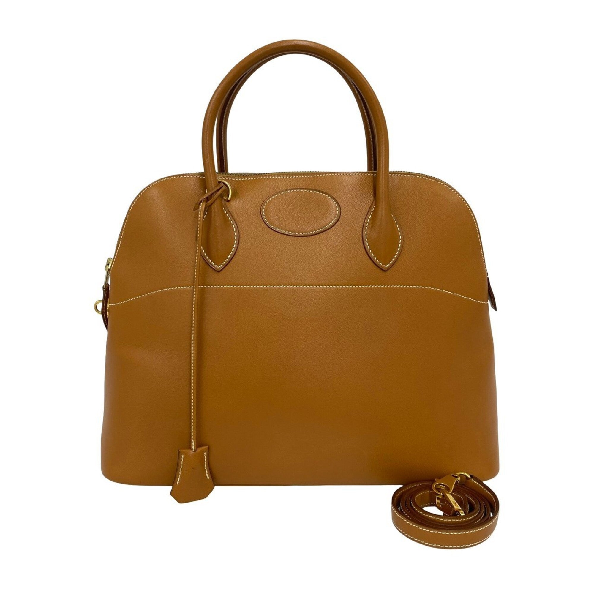 Hermes Brown Gulliver Leather Handbag Shoulder Bag Tote Bag (Pre-Owned)
