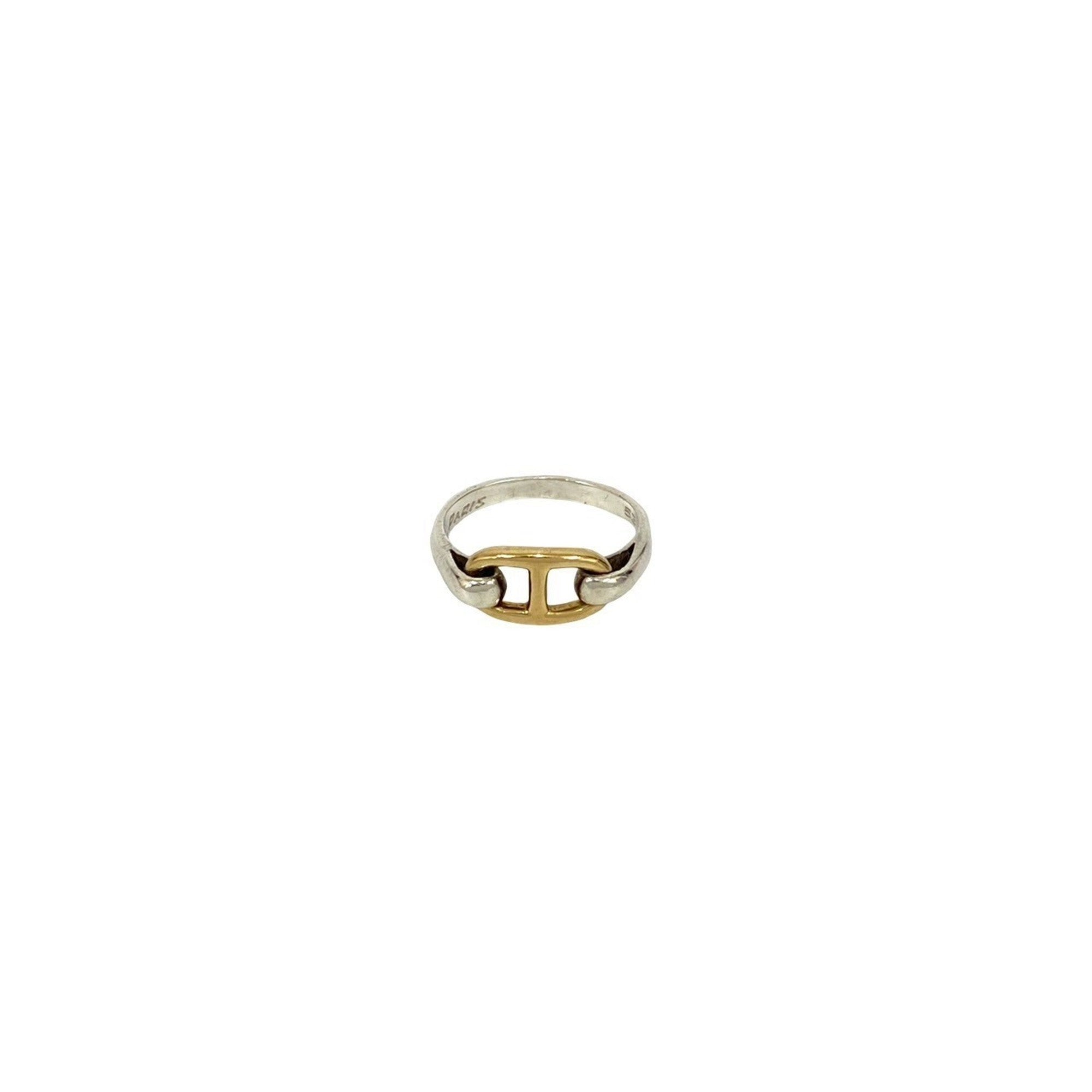 Hermes Gold Silver Gold (18K) Silver 925 Band Ring (Pre-Owned)