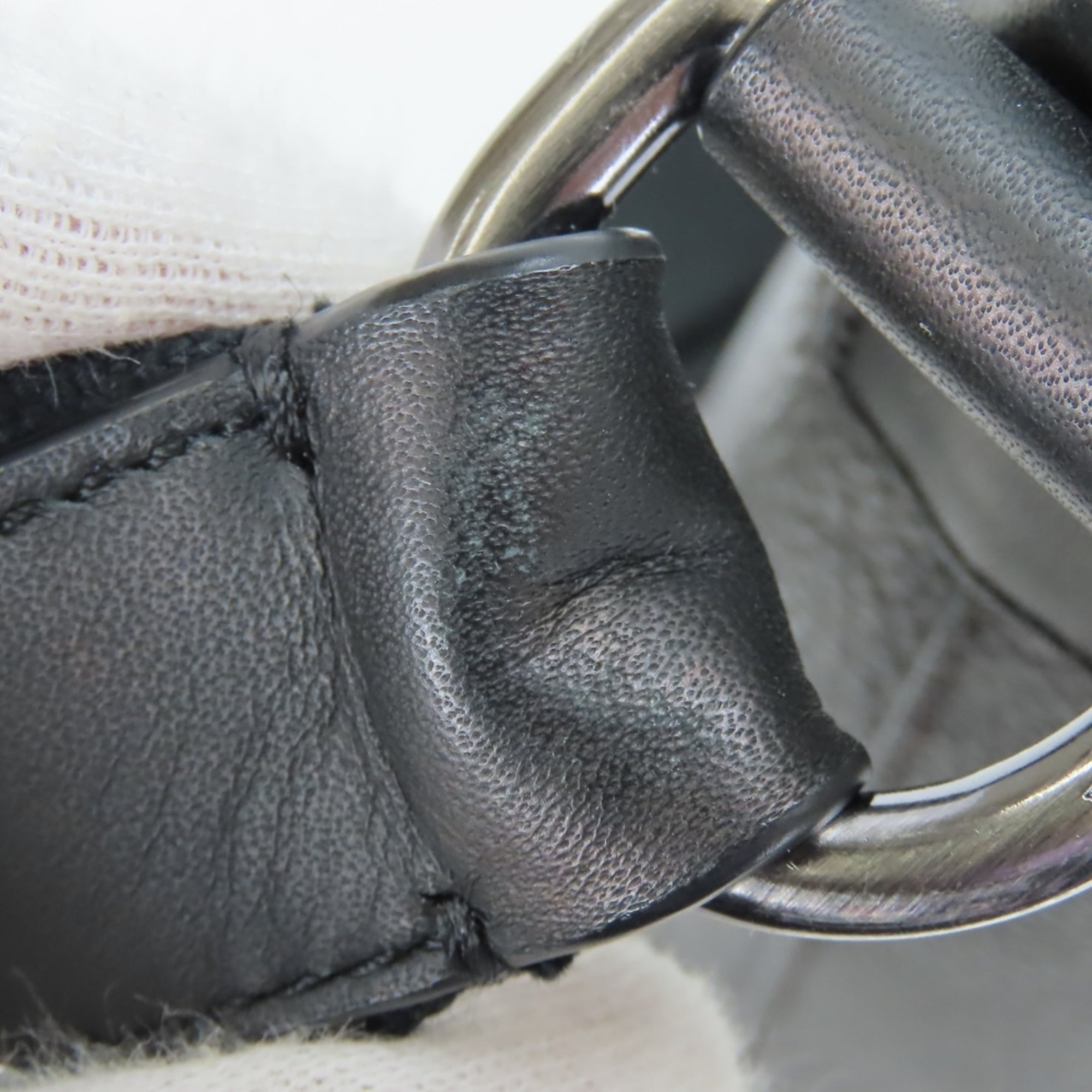 Coach Black Dark Gray Leather Shoulder Bag (Pre-Owned)