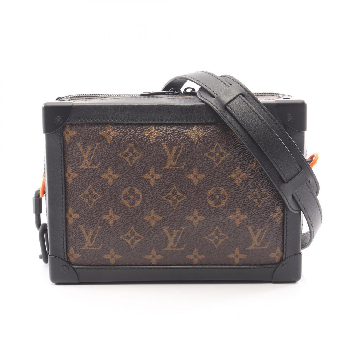 Louis Vuitton Black Brown Coated Canvas Leather Handbag Shoulder Bag (Pre-Owned)
