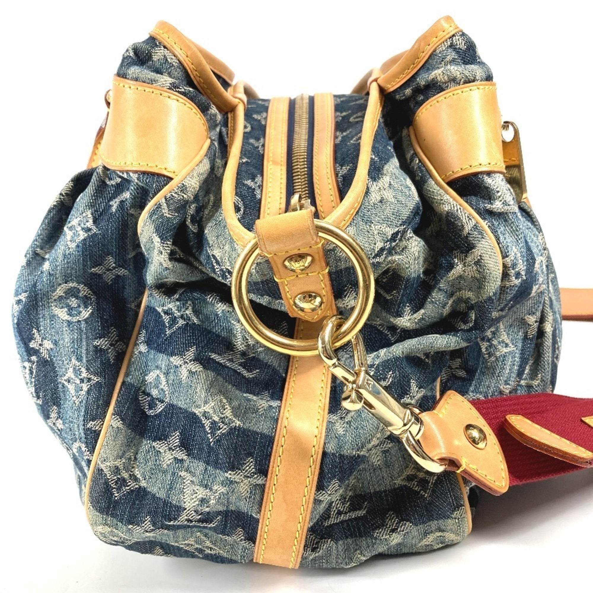 Louis Vuitton Blue Monogram Denim Handbag Shoulder Bag (Pre-Owned)