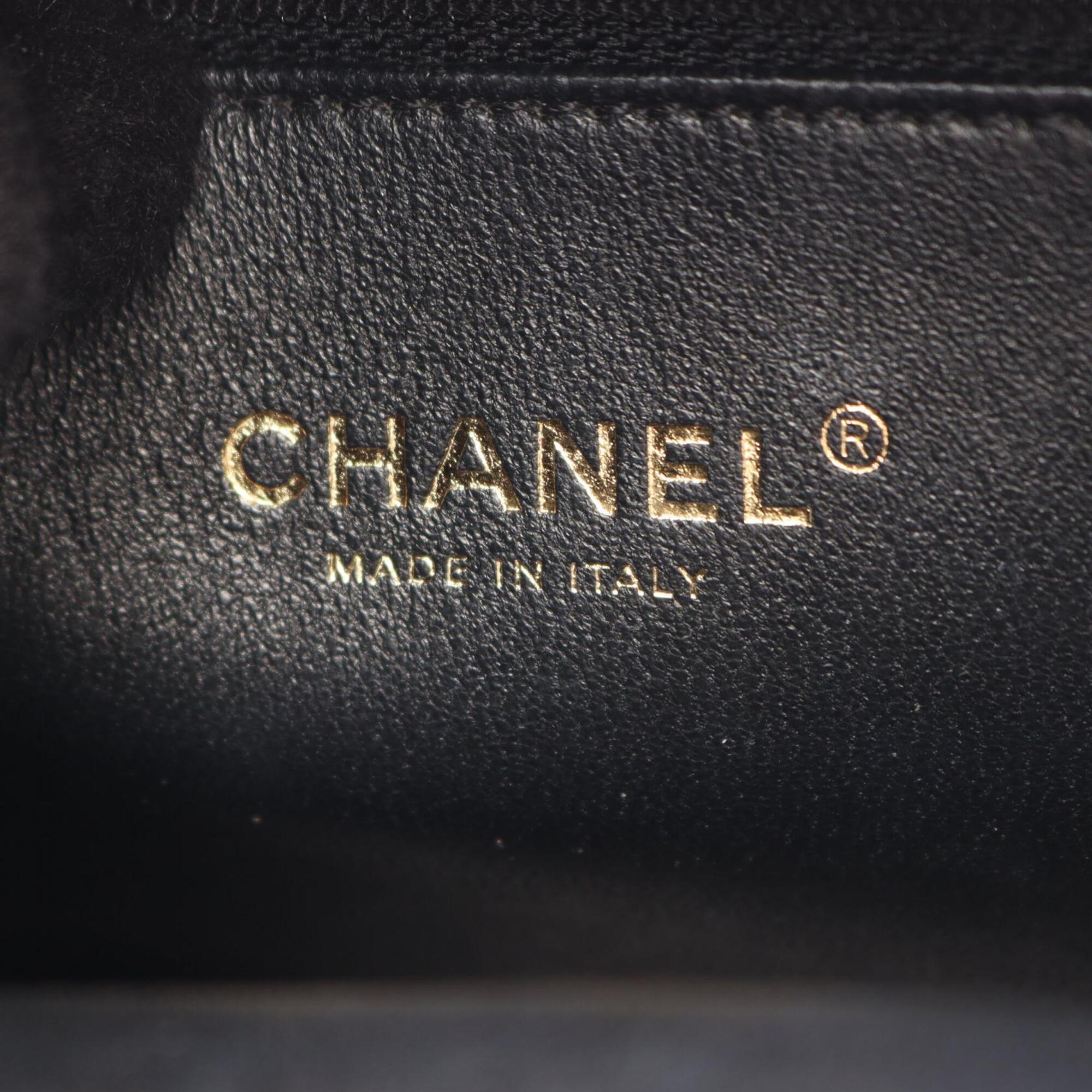 Chanel Black Grained Calfskin Handbag Shoulder Bag Vanity Bag (Pre-Owned)