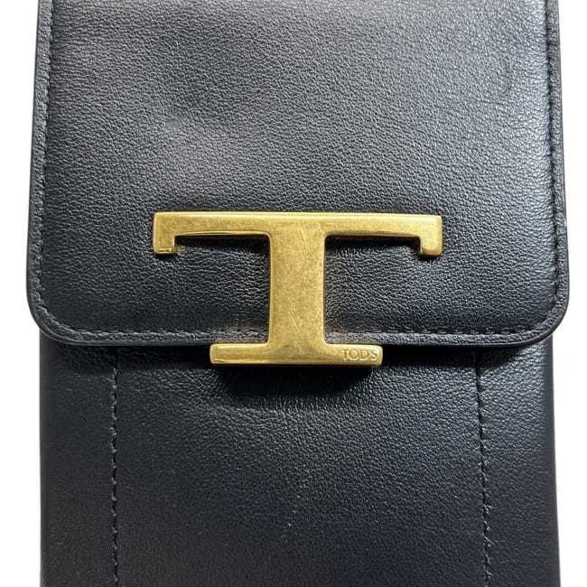 Tod's Black Leather Pochette Shoulder Bag (Pre-Owned)