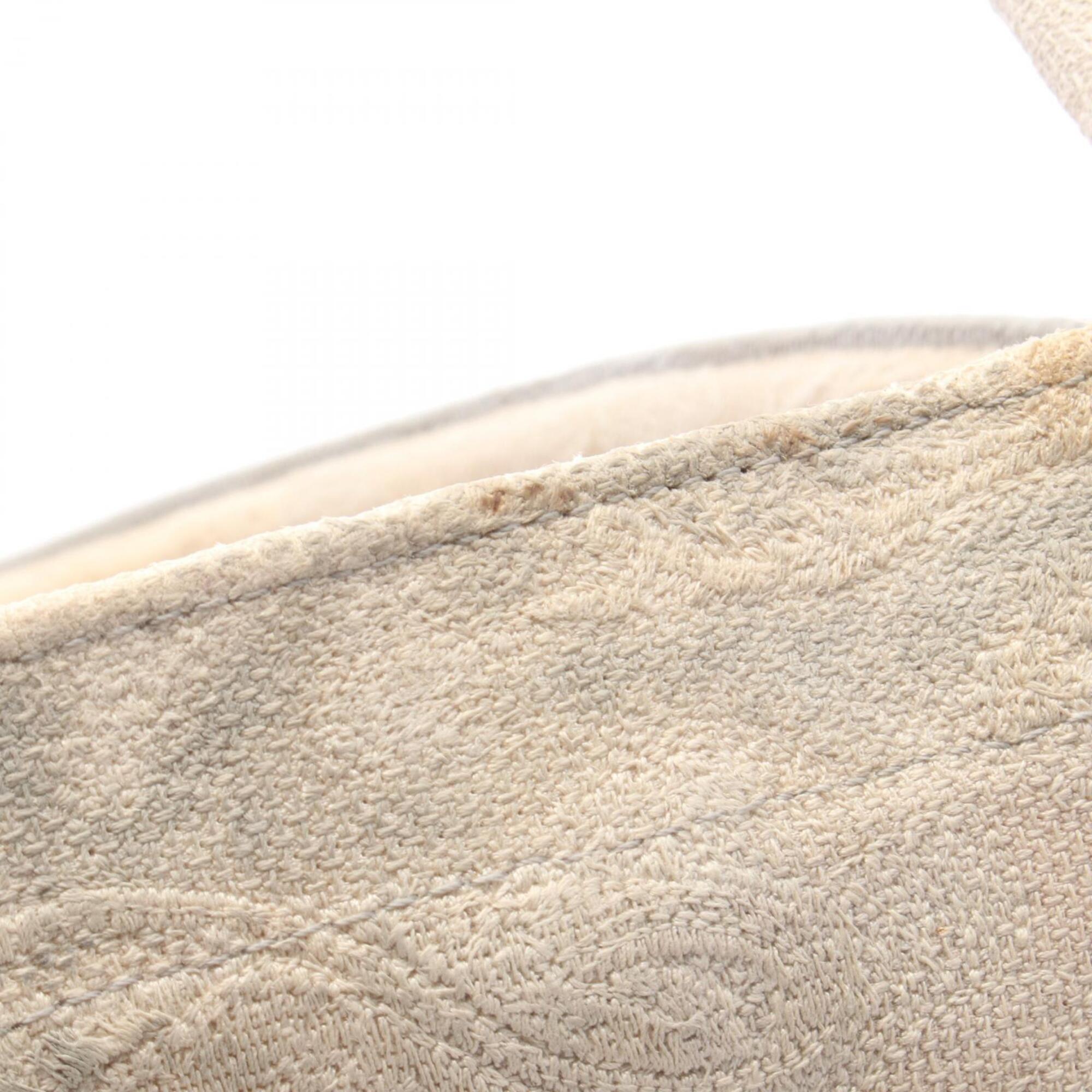 Christian Dior Gray Ivory Canvas Handbag Tote Bag (Pre-Owned)