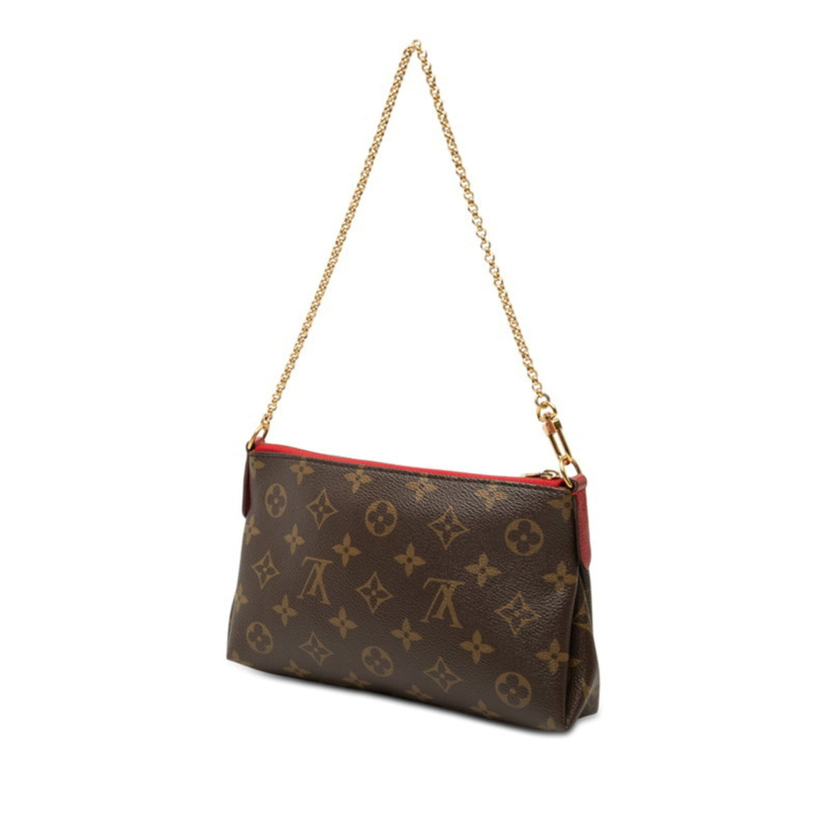 Louis Vuitton Monogram Brown Cerise Red Color Pvc Leather Handbag Shoulder Bag (Pre-Owned)