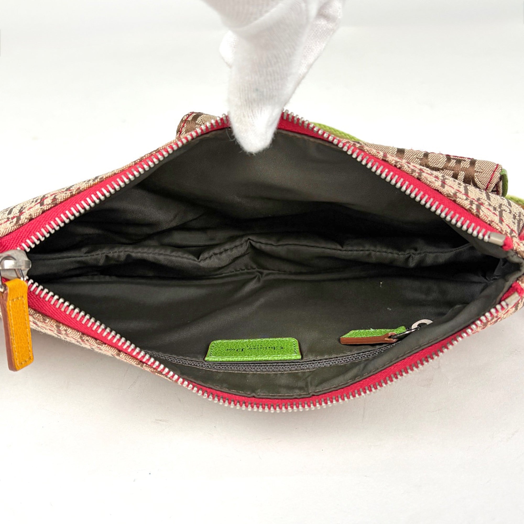 Christian Dior Rasta Brown Multi-Color Canvas Leather Saddle Bag Shoulder Bag (Pre-Owned)