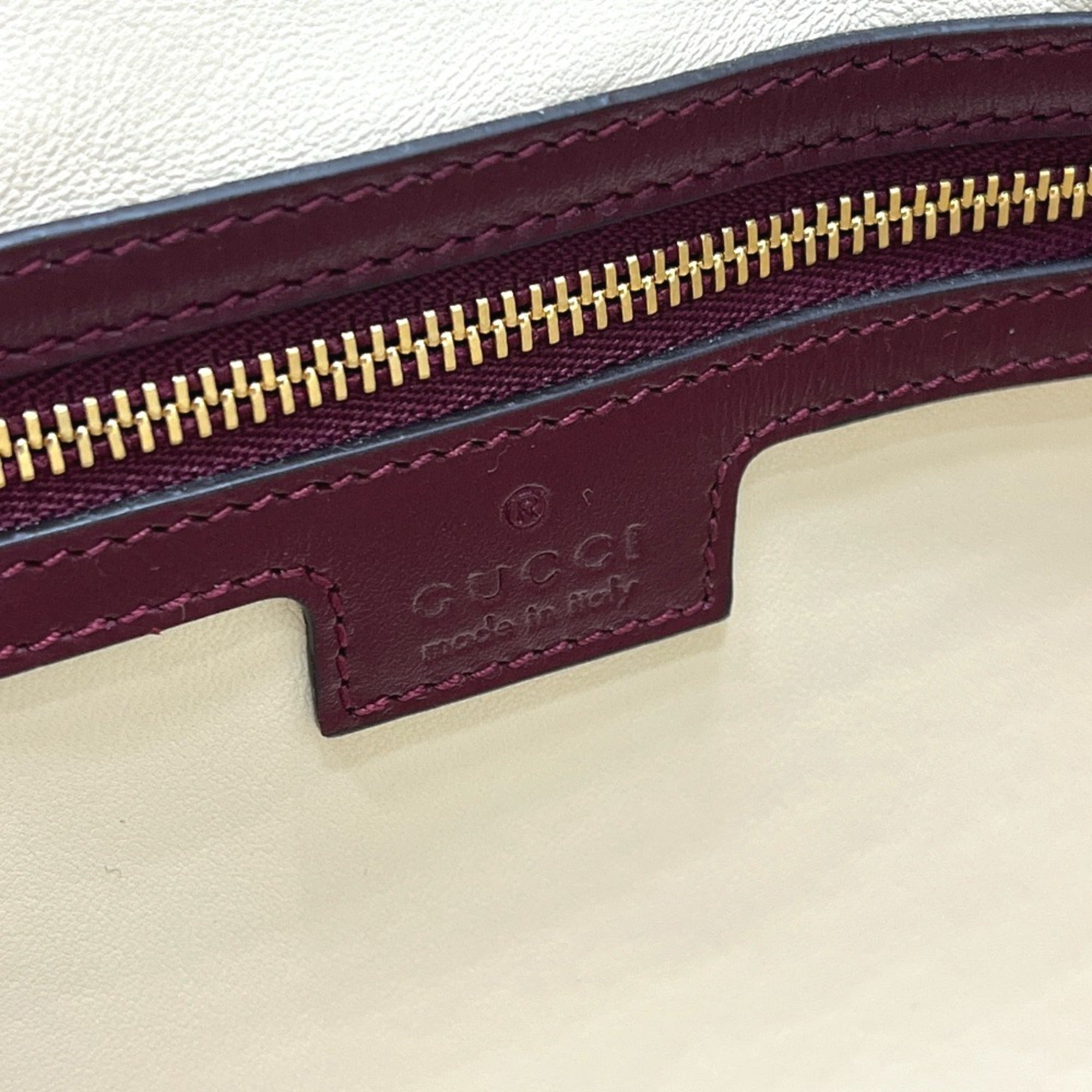 Gucci Wine Leather Handbag Shoulder Bag (Pre-Owned)