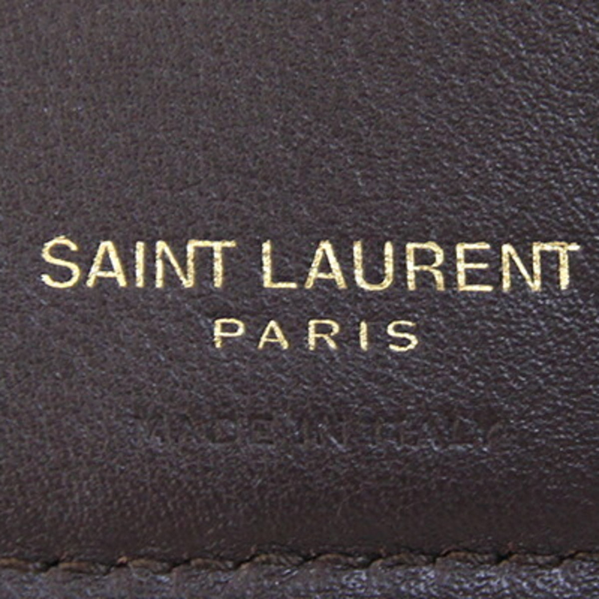 Saint Laurent Black Dark Brown Leather Wallet (Tri-Fold) (Pre-Owned)