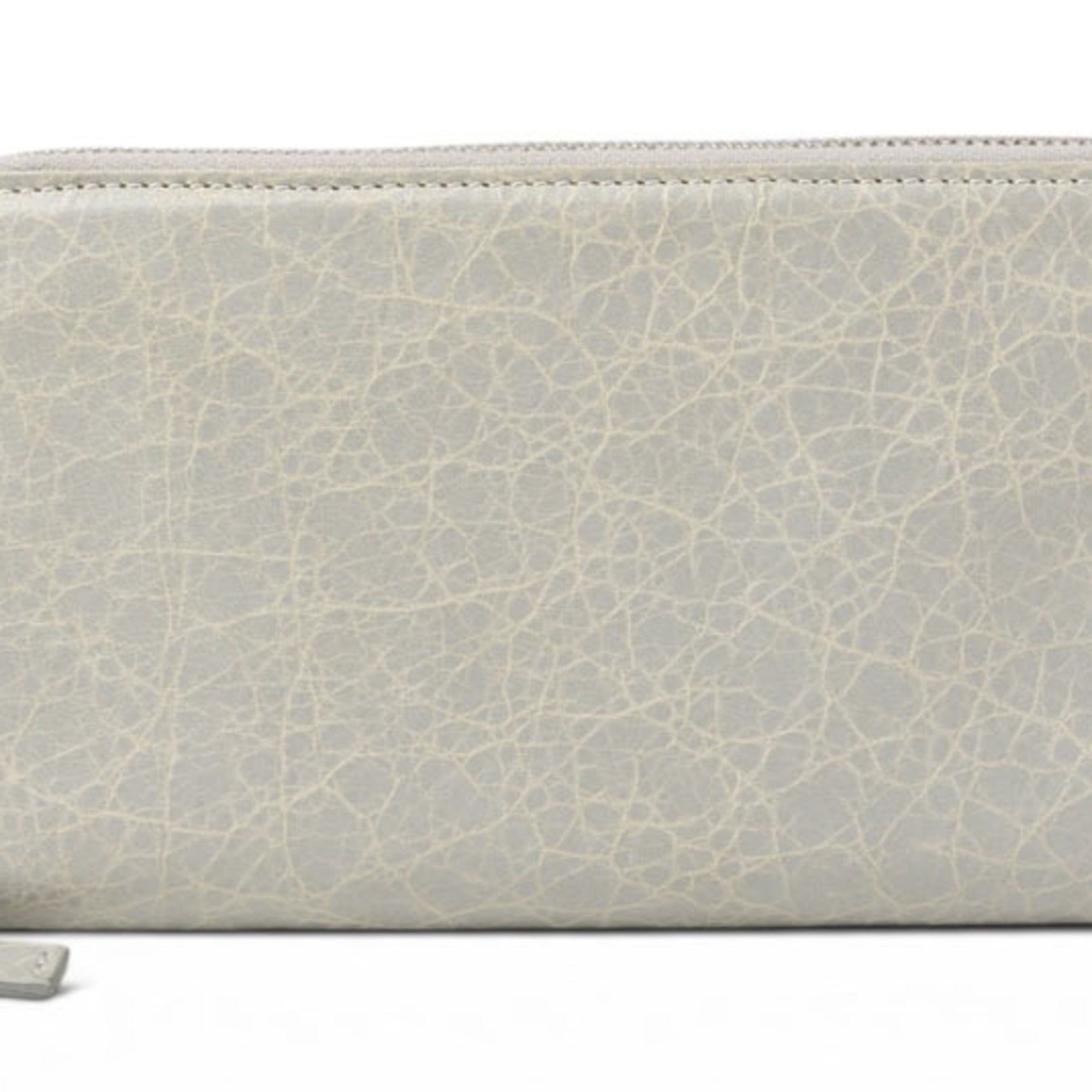 Balenciaga Light Gray Leather Long Wallet (Bi-Fold) (Pre-Owned)