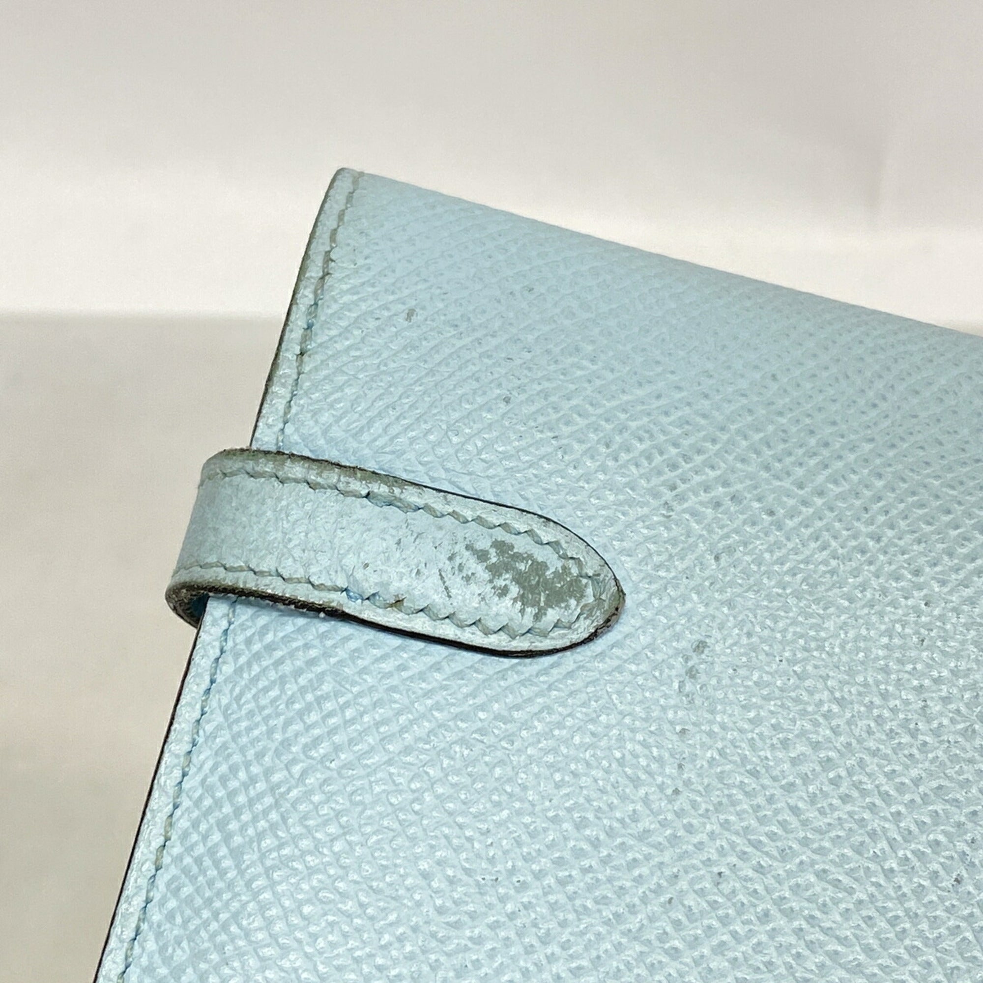 Hermes Blue Zephyr Epsom Leather Leather Long Wallet (Bi-Fold) (Pre-Owned)