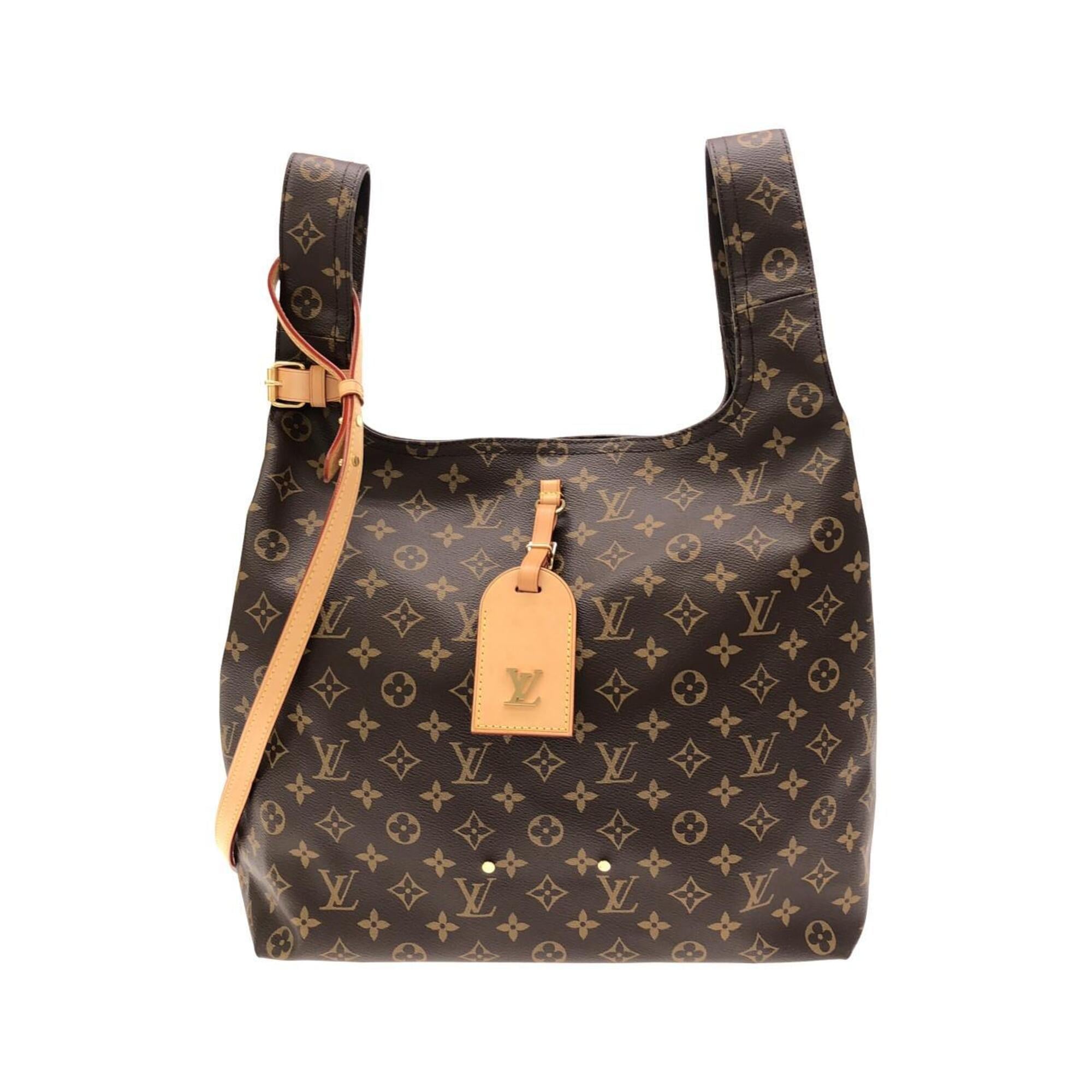 Louis Vuitton Monogram Marron Coated Canvas Handbag Pouch (Pre-Owned)
