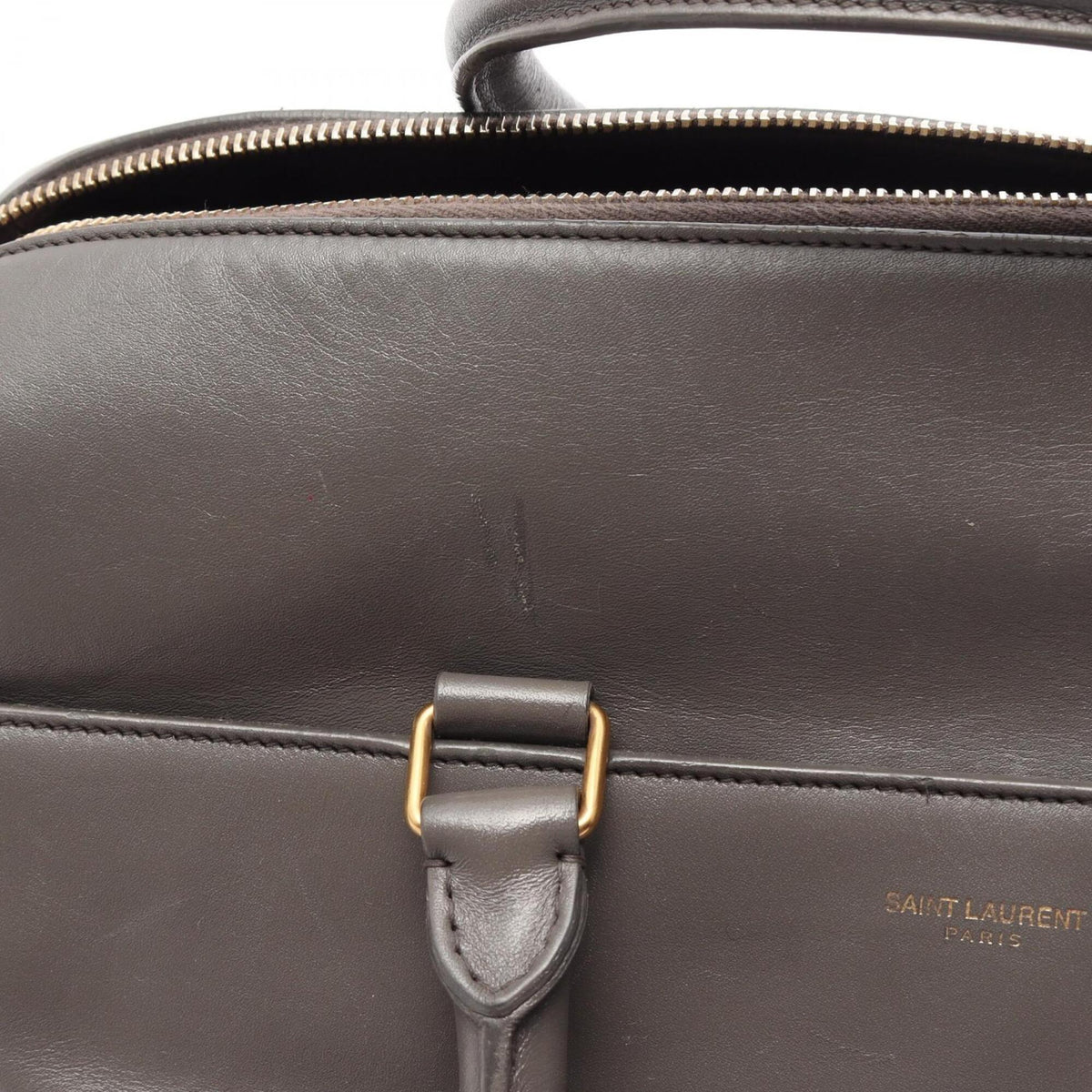Saint Laurent Gray Leather Handbag (Pre-Owned)