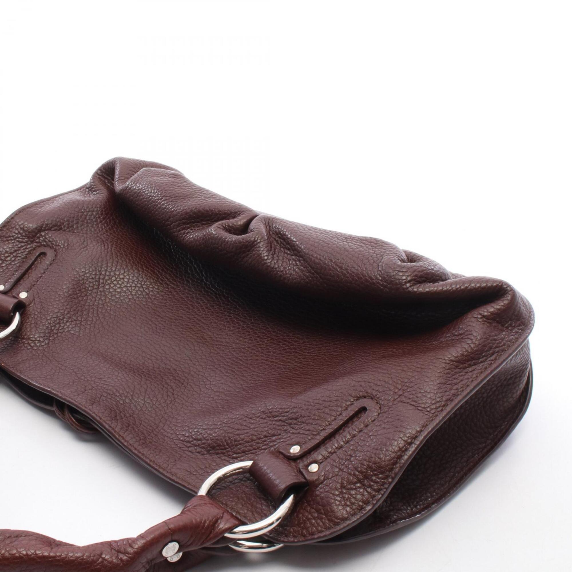 Celine Bordeaux Leather Handbag (Pre-Owned)