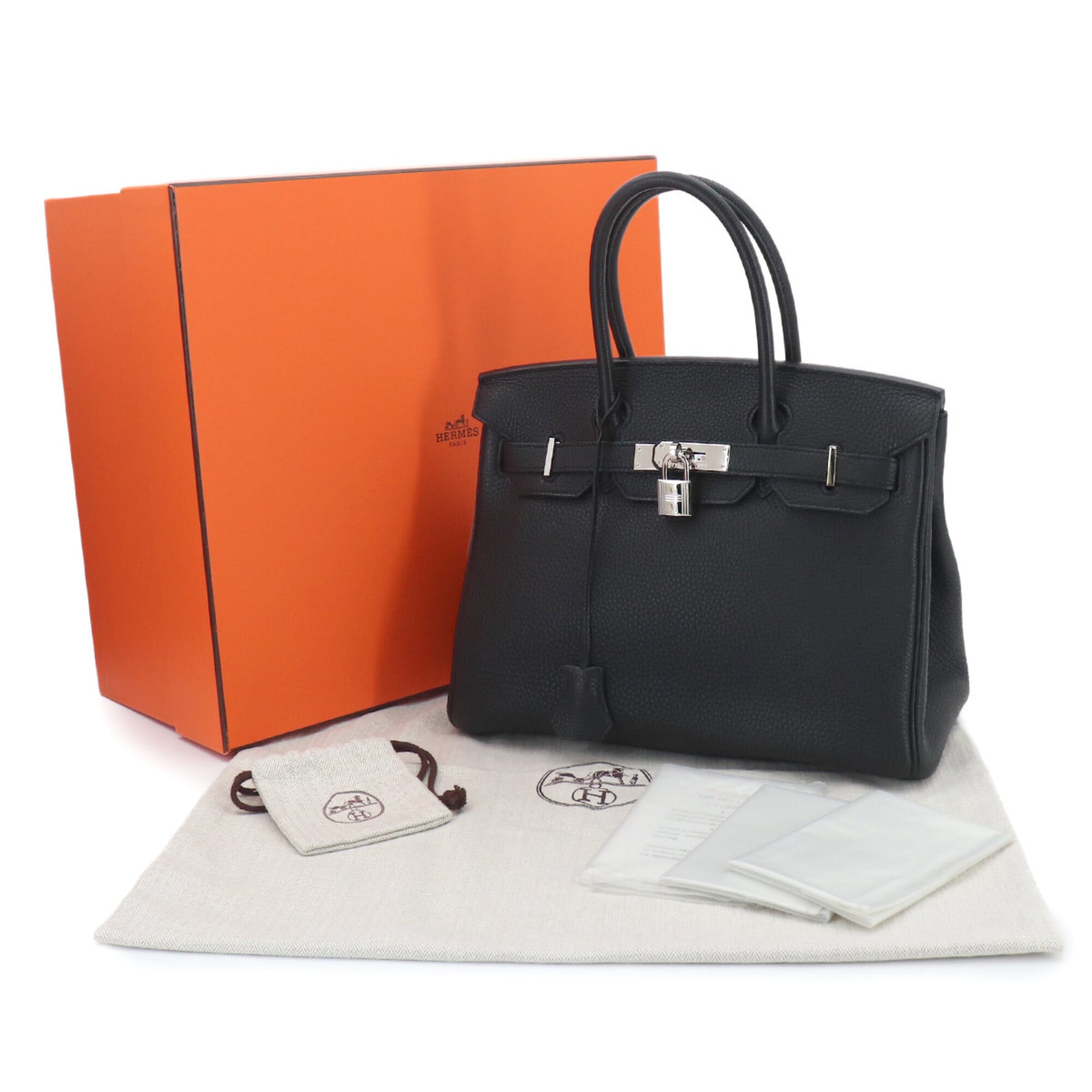 Hermes Black Togo Leather Handbag (Pre-Owned)