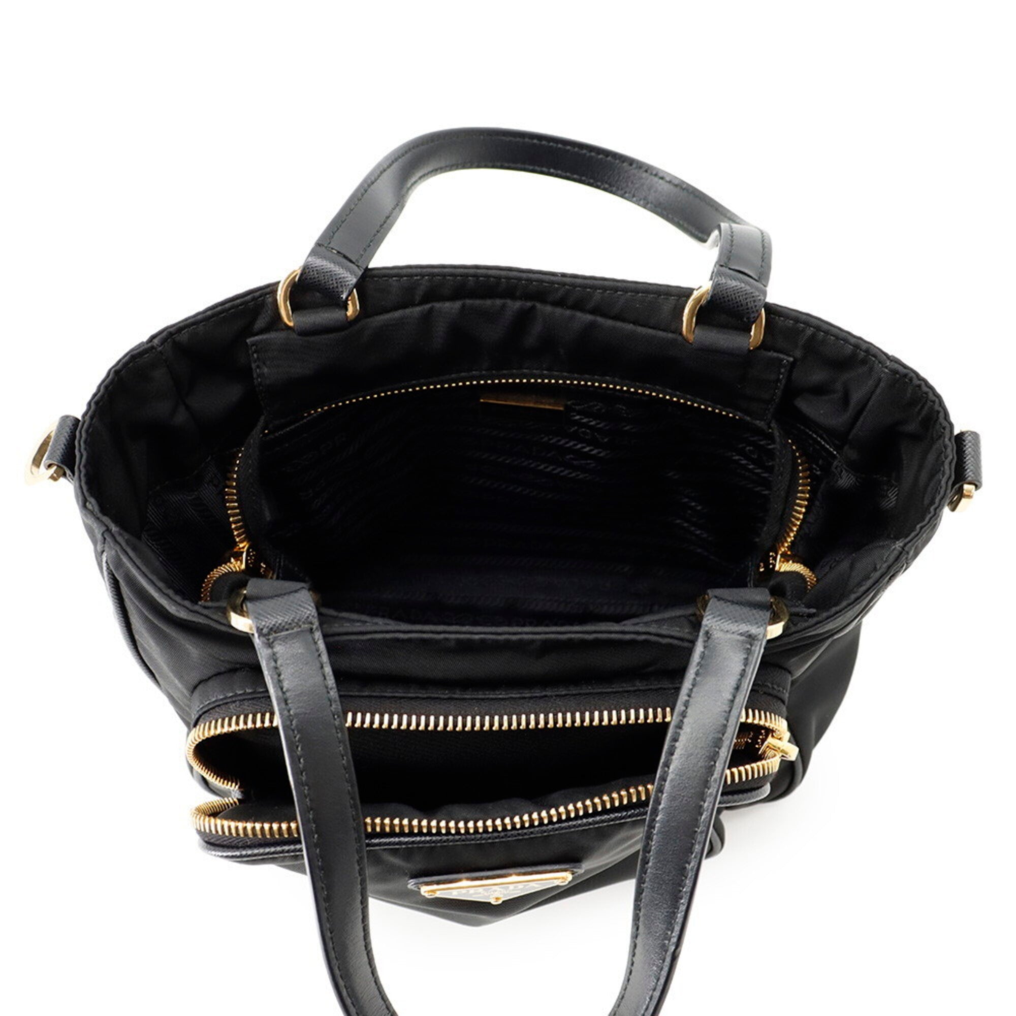 Prada Black Nylon Handbag Shoulder Bag (Pre-Owned)