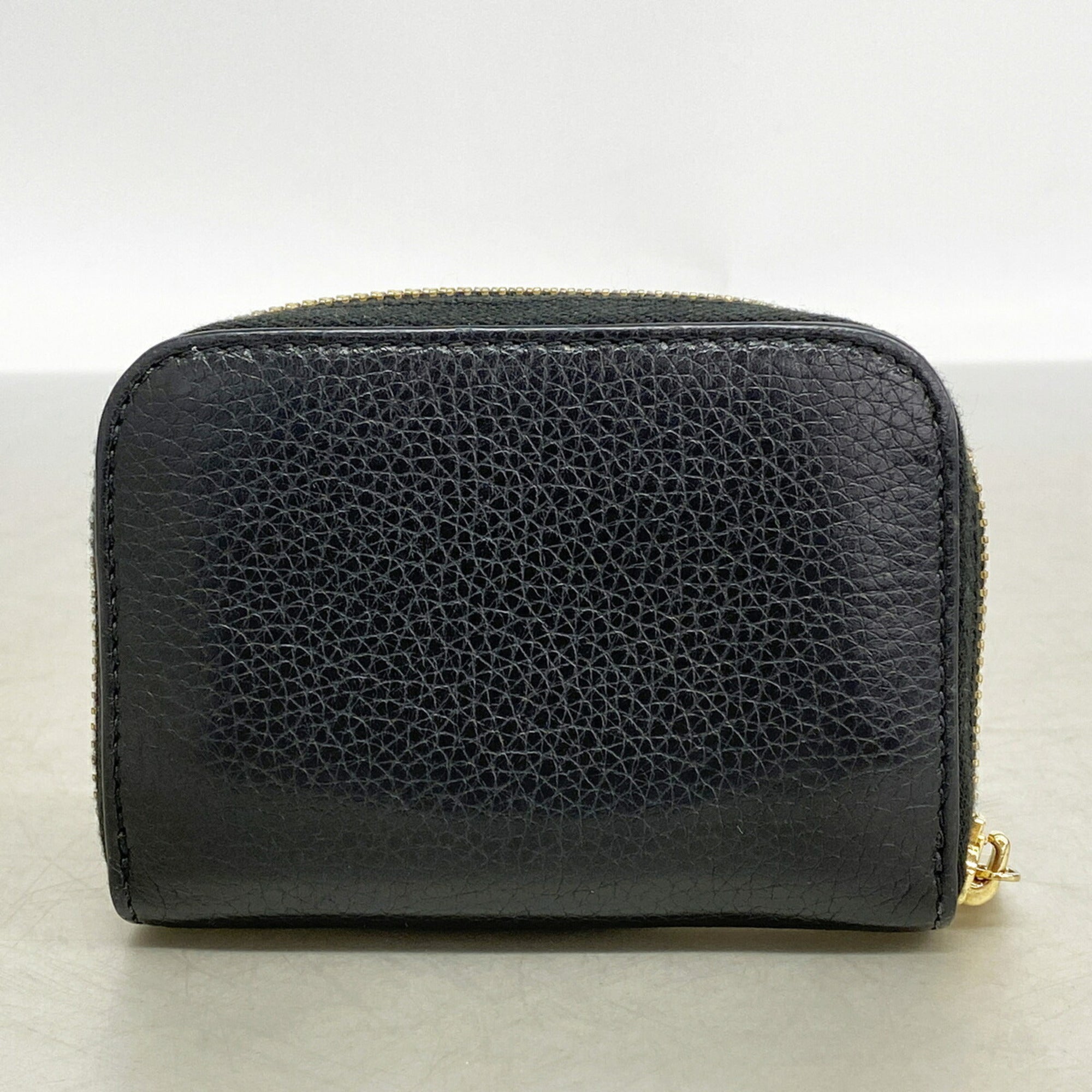Salvatore Ferragamo Black Leather Coin Purse/Coin Case (Pre-Owned)