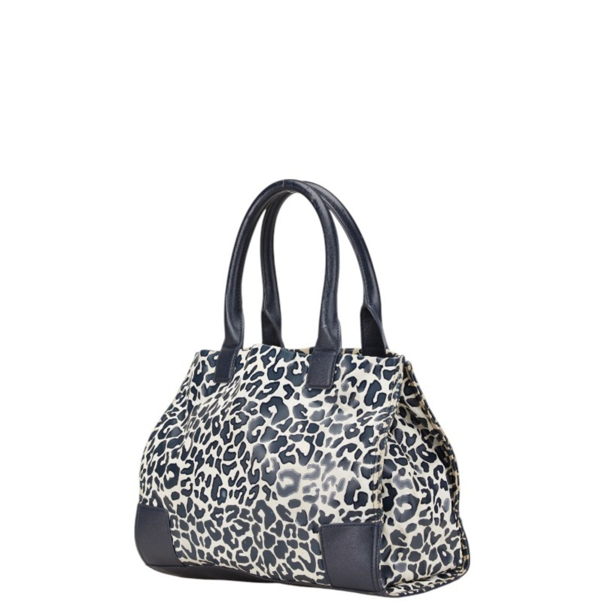 Tory Burch Navy White Pvc Leather Tote Bag (Pre-Owned)