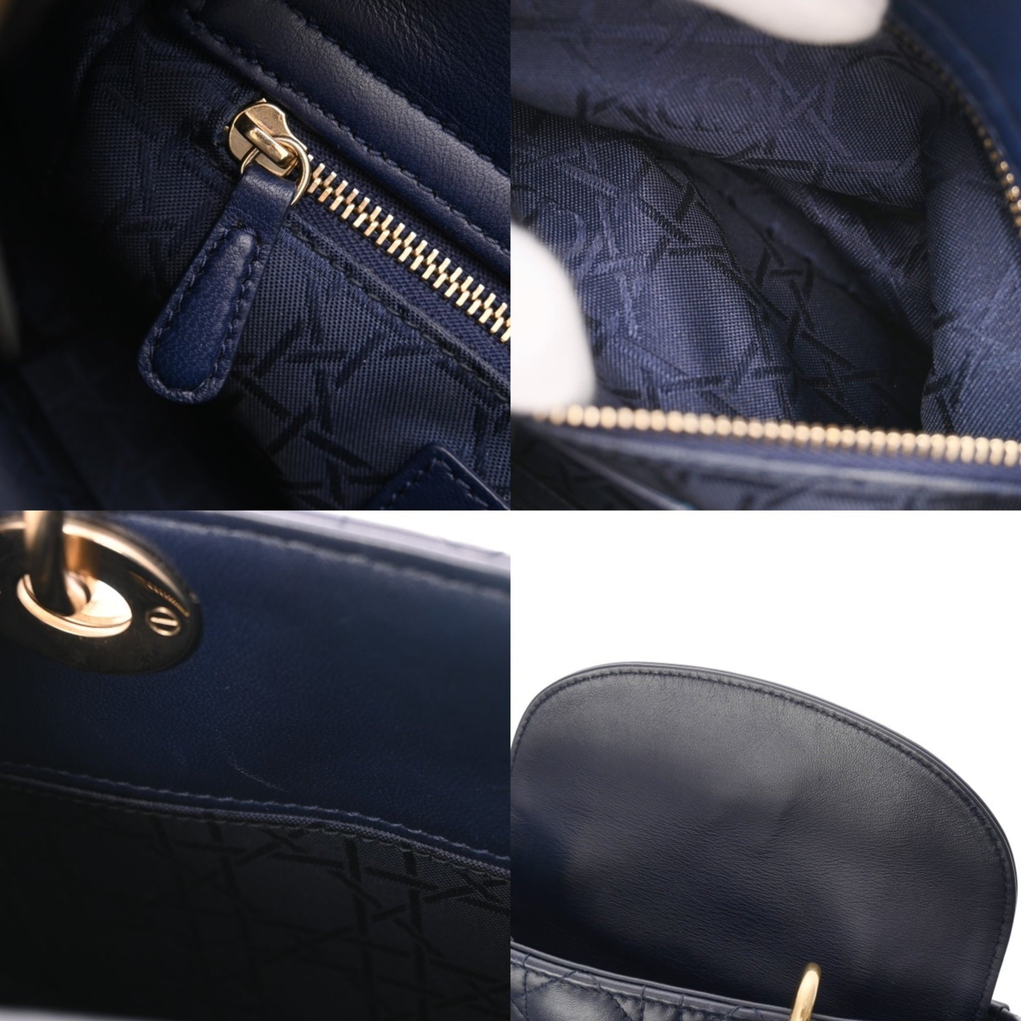Christian Dior Navy Leather Handbag (Pre-Owned)