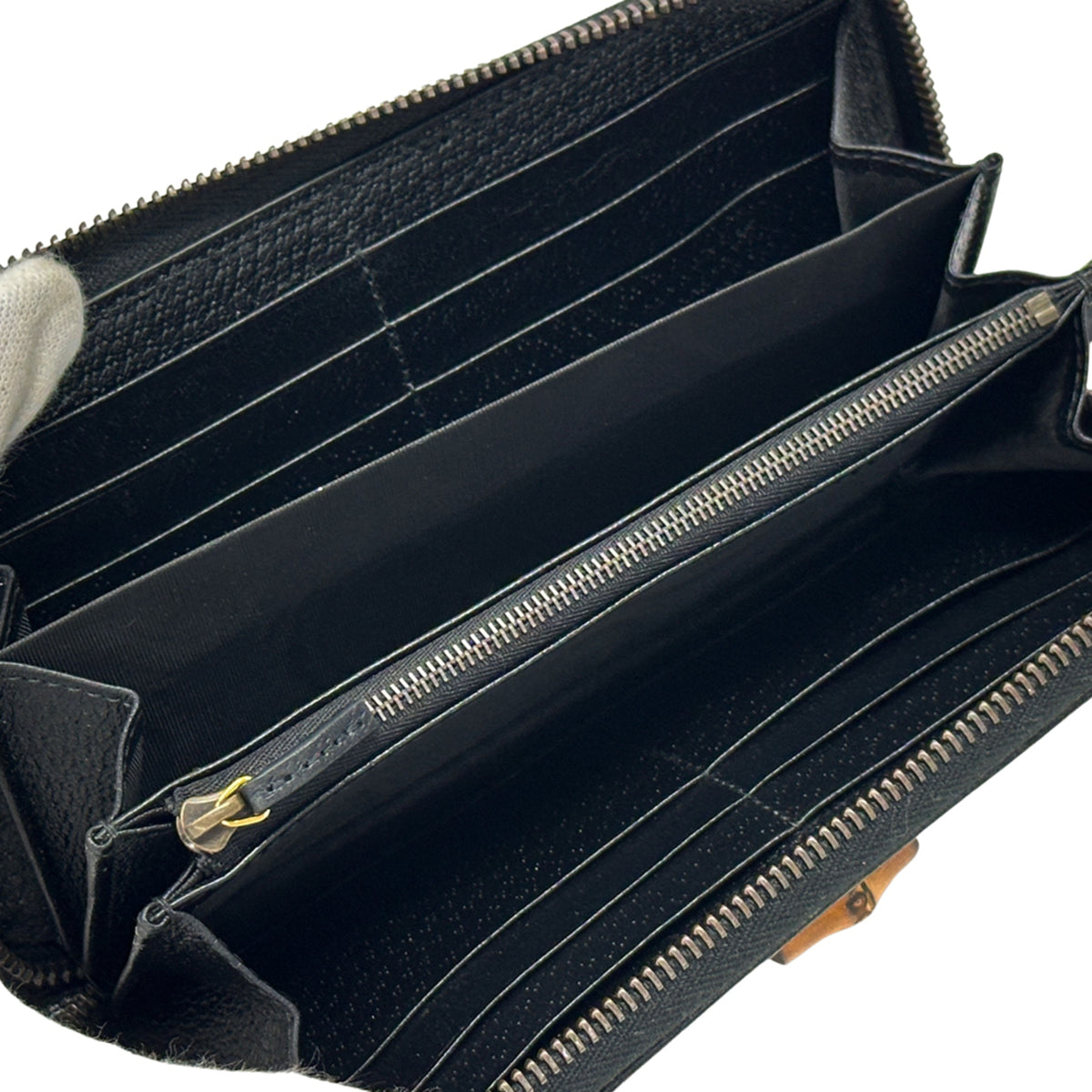 Gucci Black Leather Long Wallet (Bi-Fold) (Pre-Owned)