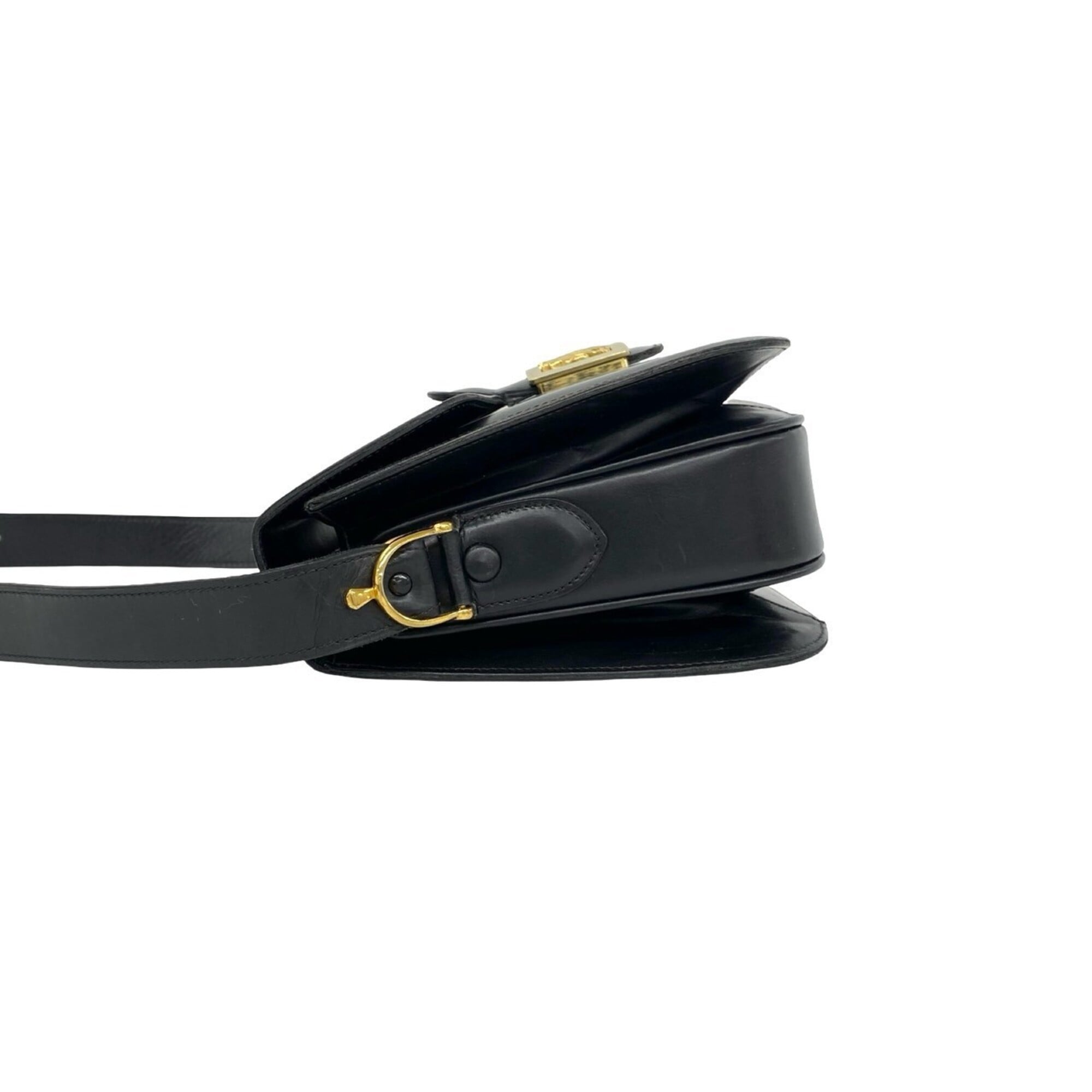 Celine Black Leather Pochette Shoulder Bag (Pre-Owned)