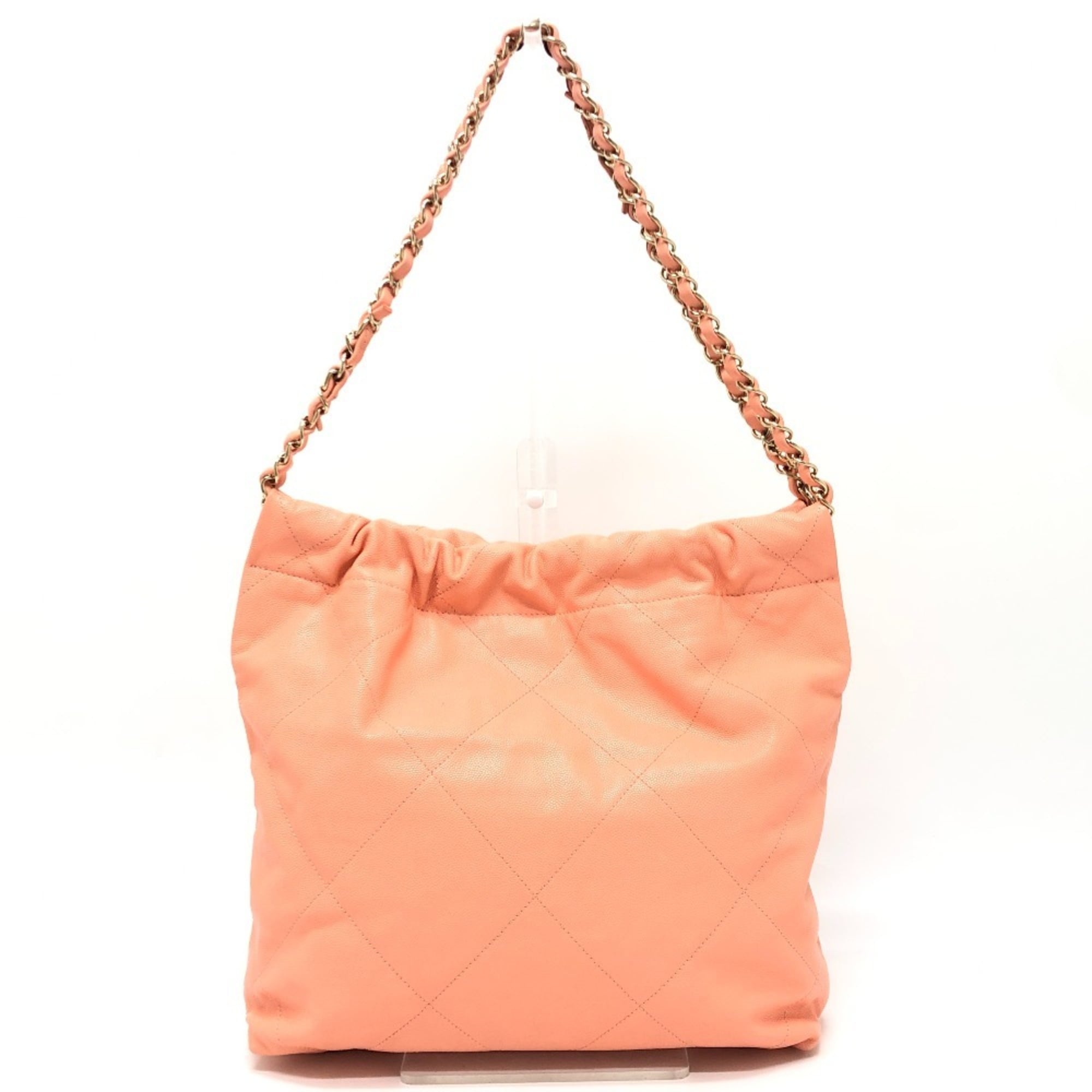 Chanel Matelasse Coral Pink Grained Calfskin Handbag Shoulder Bag (Pre-Owned)