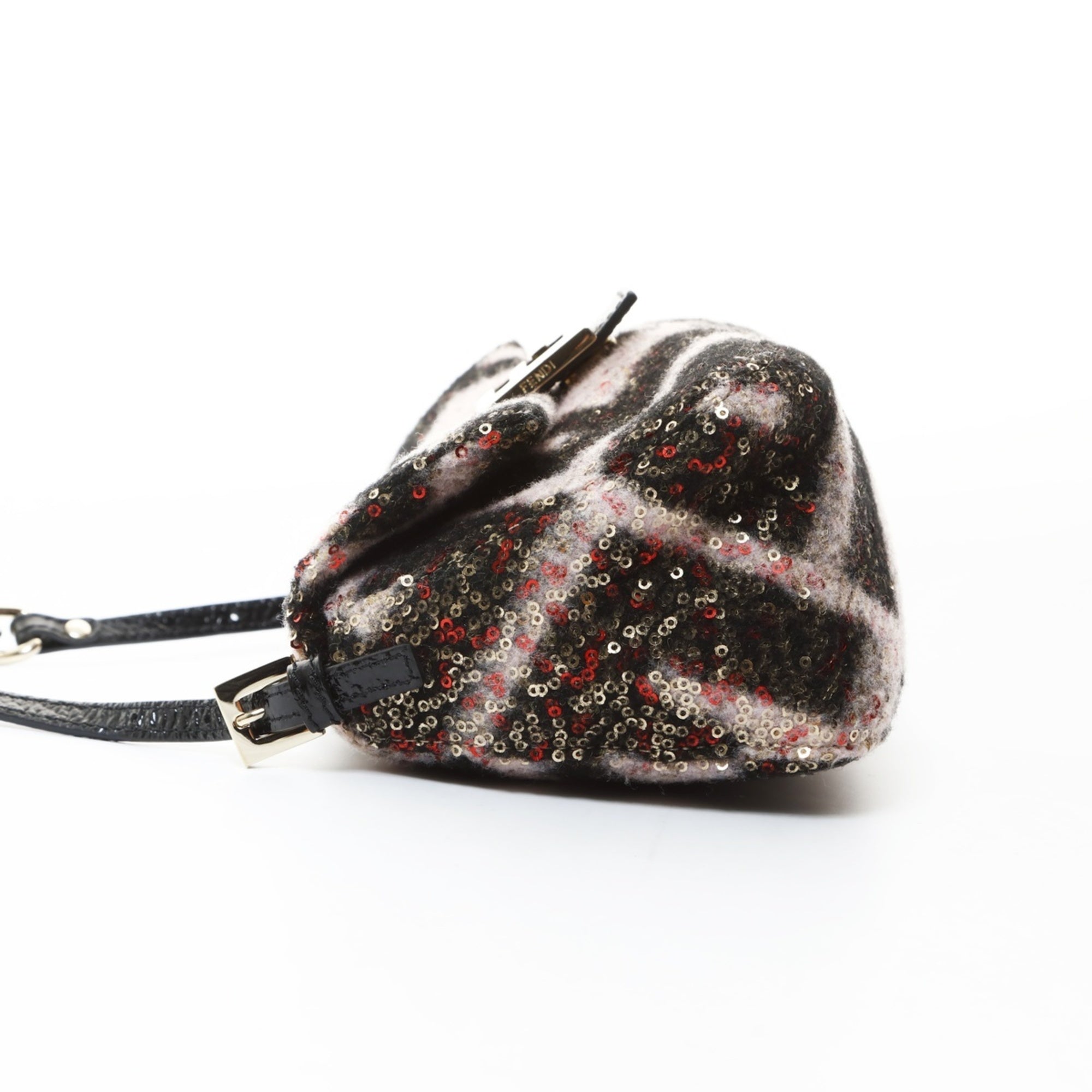 Fendi Black Wool Shoulder Bag (Pre-Owned)