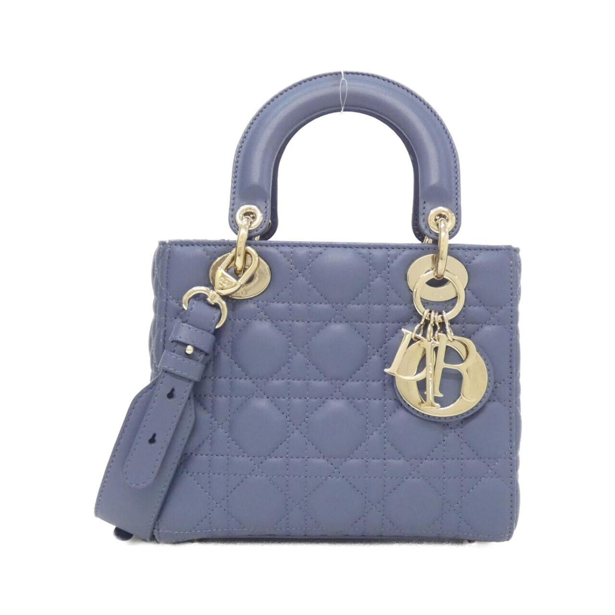 Christian Dior Lady Dior Blue Leather Handbag (Pre-Owned)
