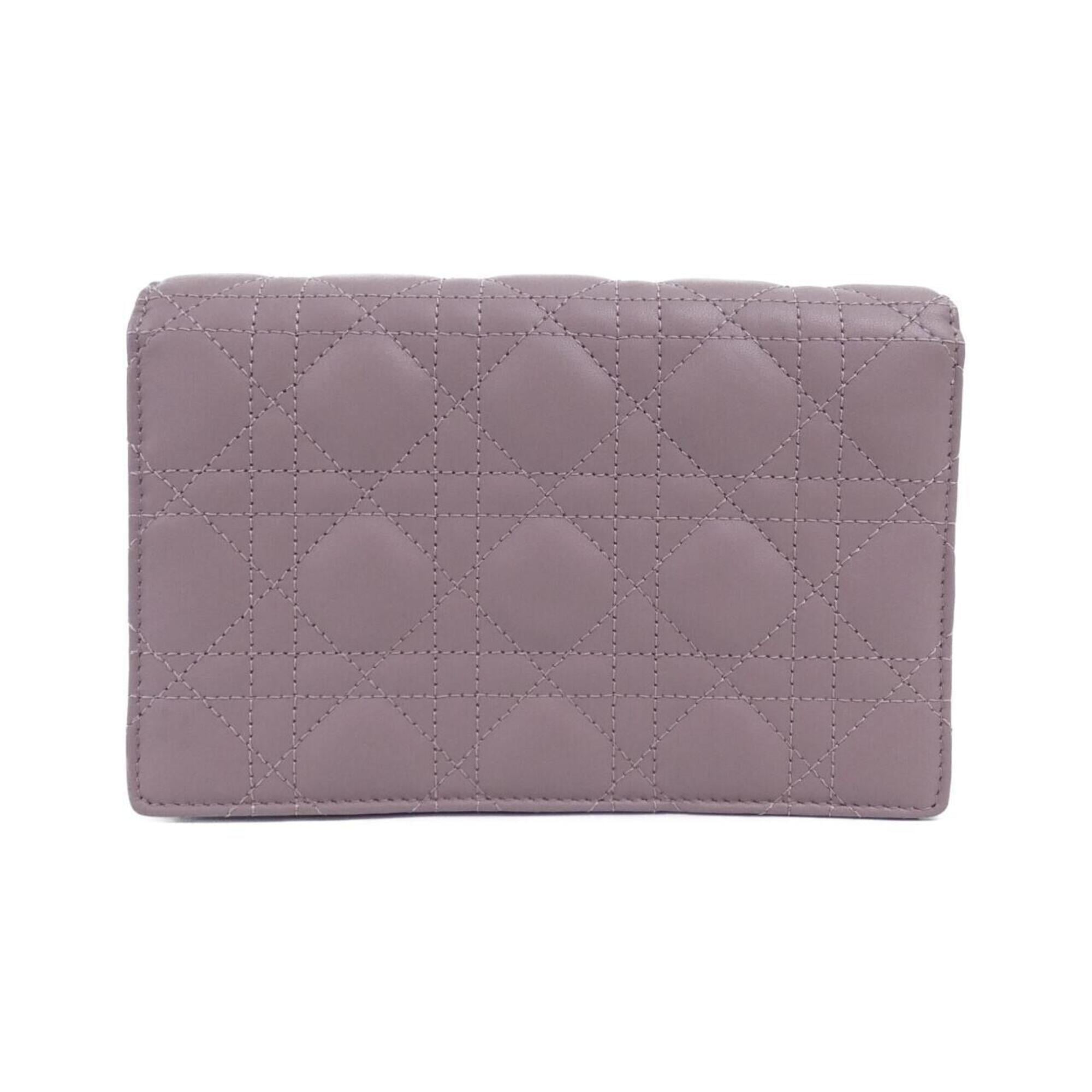 Christian Dior Pink Leather Chain/Shoulder Wallet (Pre-Owned)