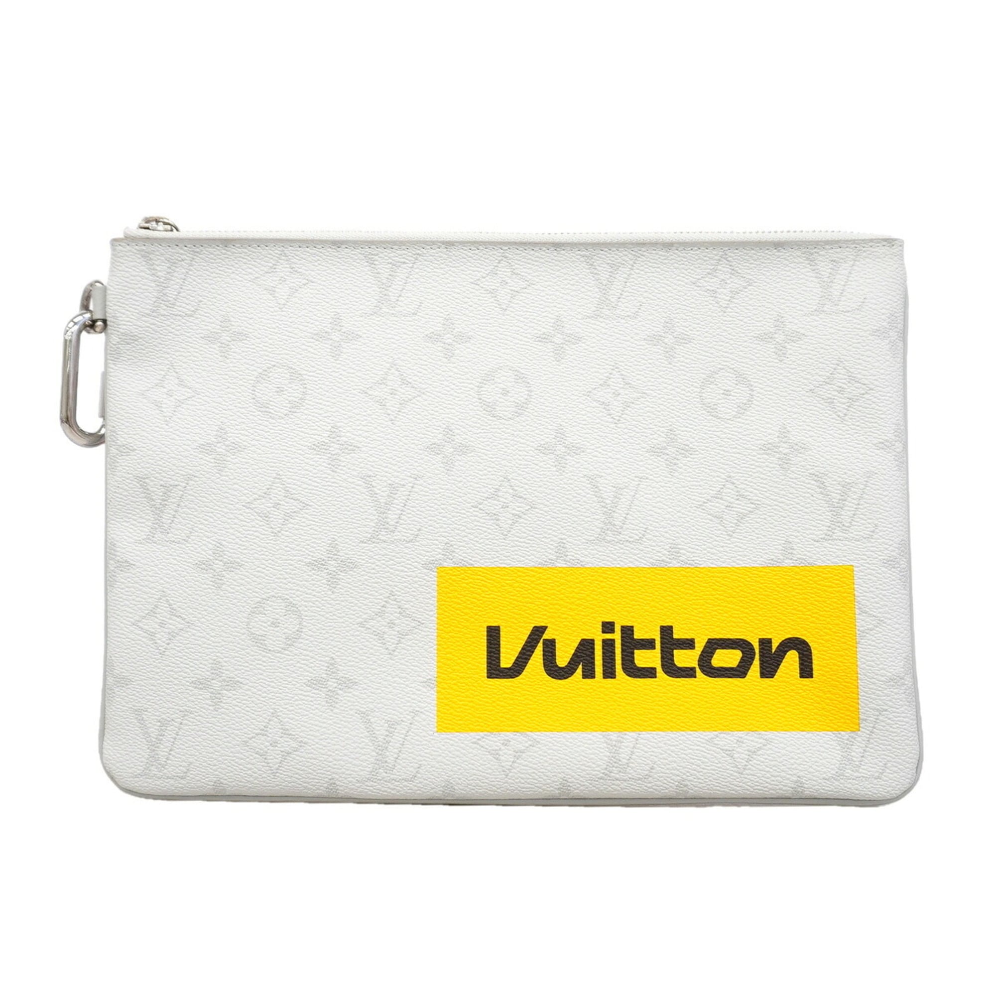 Louis Vuitton Gray Yellow Clutch Bag (Pre-Owned)