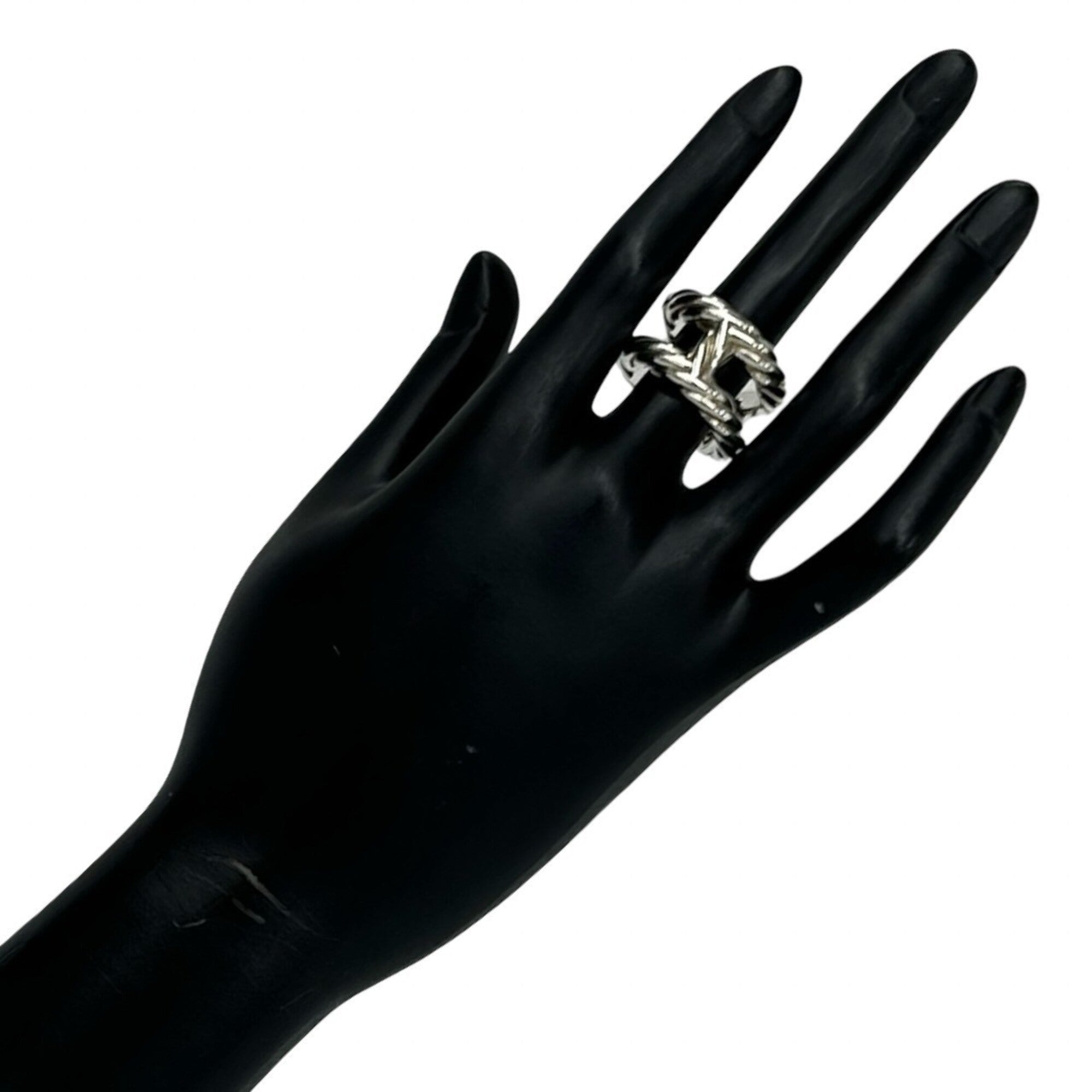 Hermes Silver Silver 925 Band Ring (Pre-Owned)