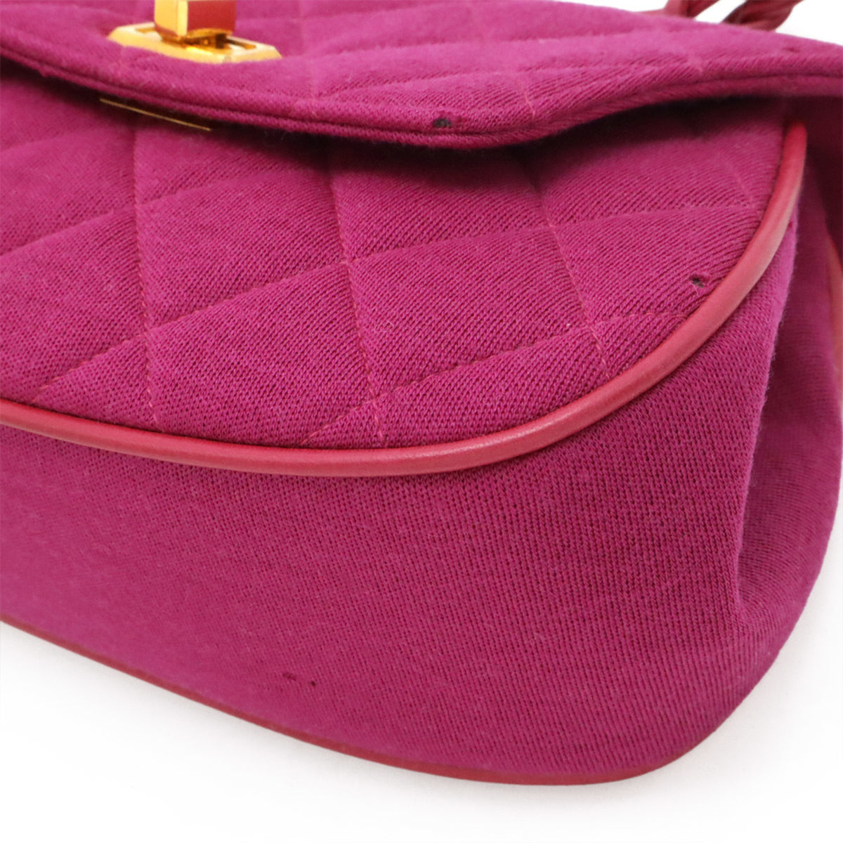 Chanel Matelasse Purple Cotton Handbag (Pre-Owned)