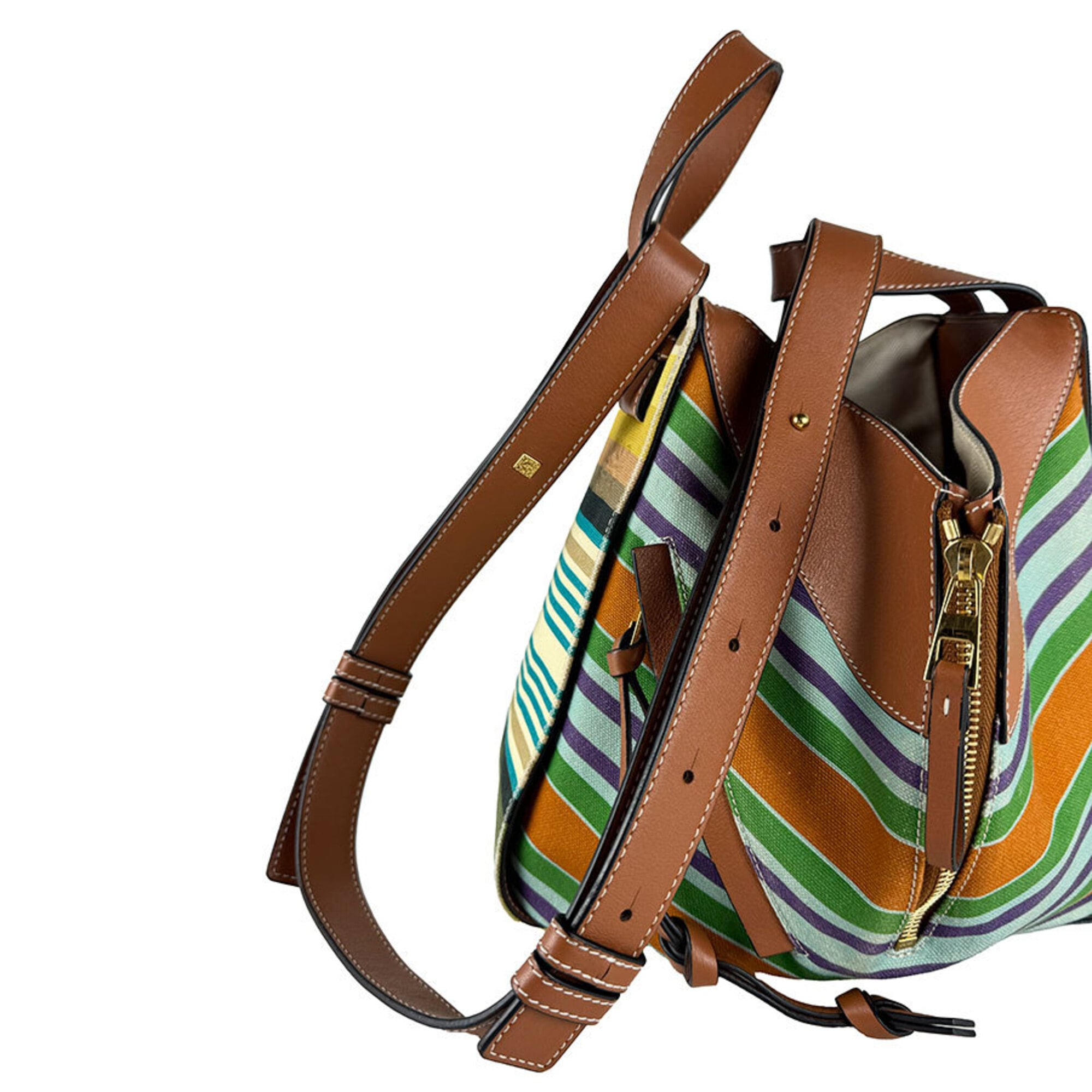 Loewe Brown Multi-Color Canvas Leather Shoulder Bag (Pre-Owned)