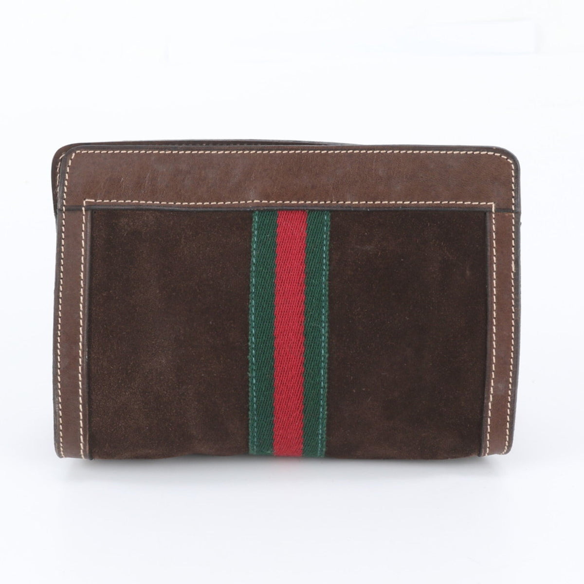 Gucci Brown Leather Clutch Bag Pouch (Pre-Owned)