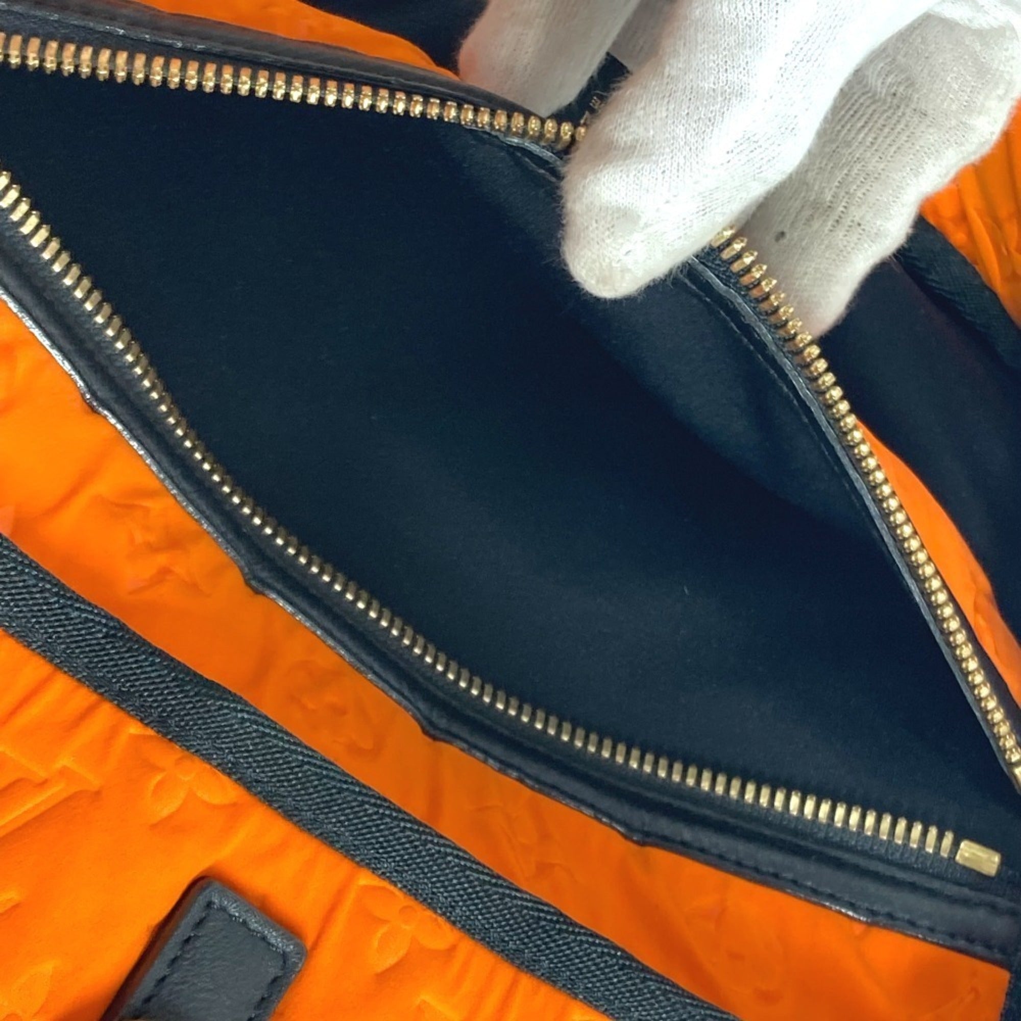 Louis Vuitton Orange Microfiber Shoulder Bag Tote Bag (Pre-Owned)