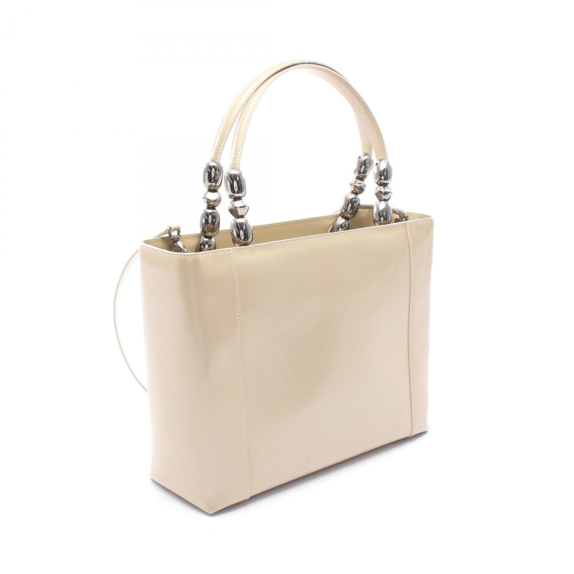 Christian Dior Beige Patent Leather Handbag (Pre-Owned)