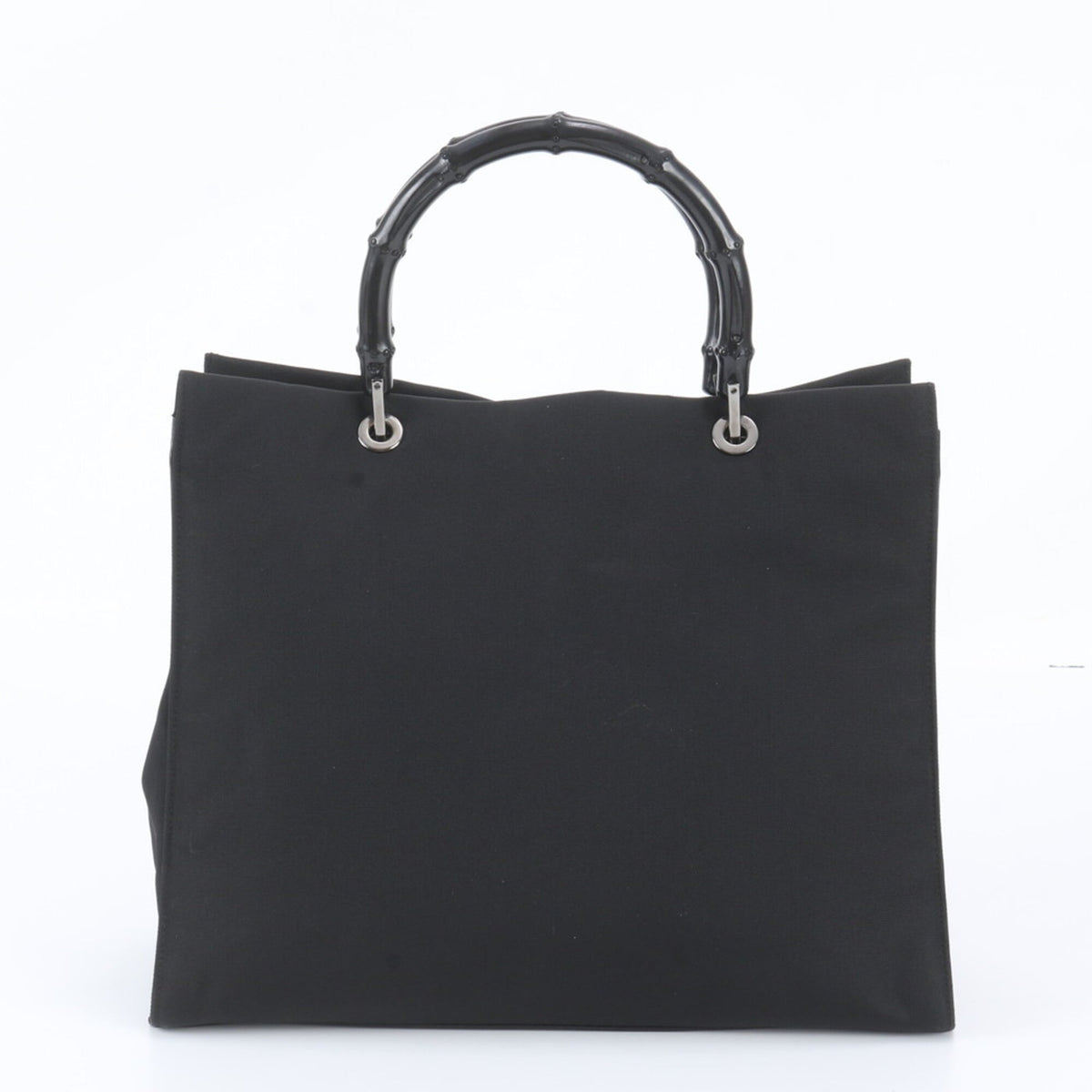 Gucci Black Leather Nylon Handbag Shoulder Bag Tote Bag (Pre-Owned)