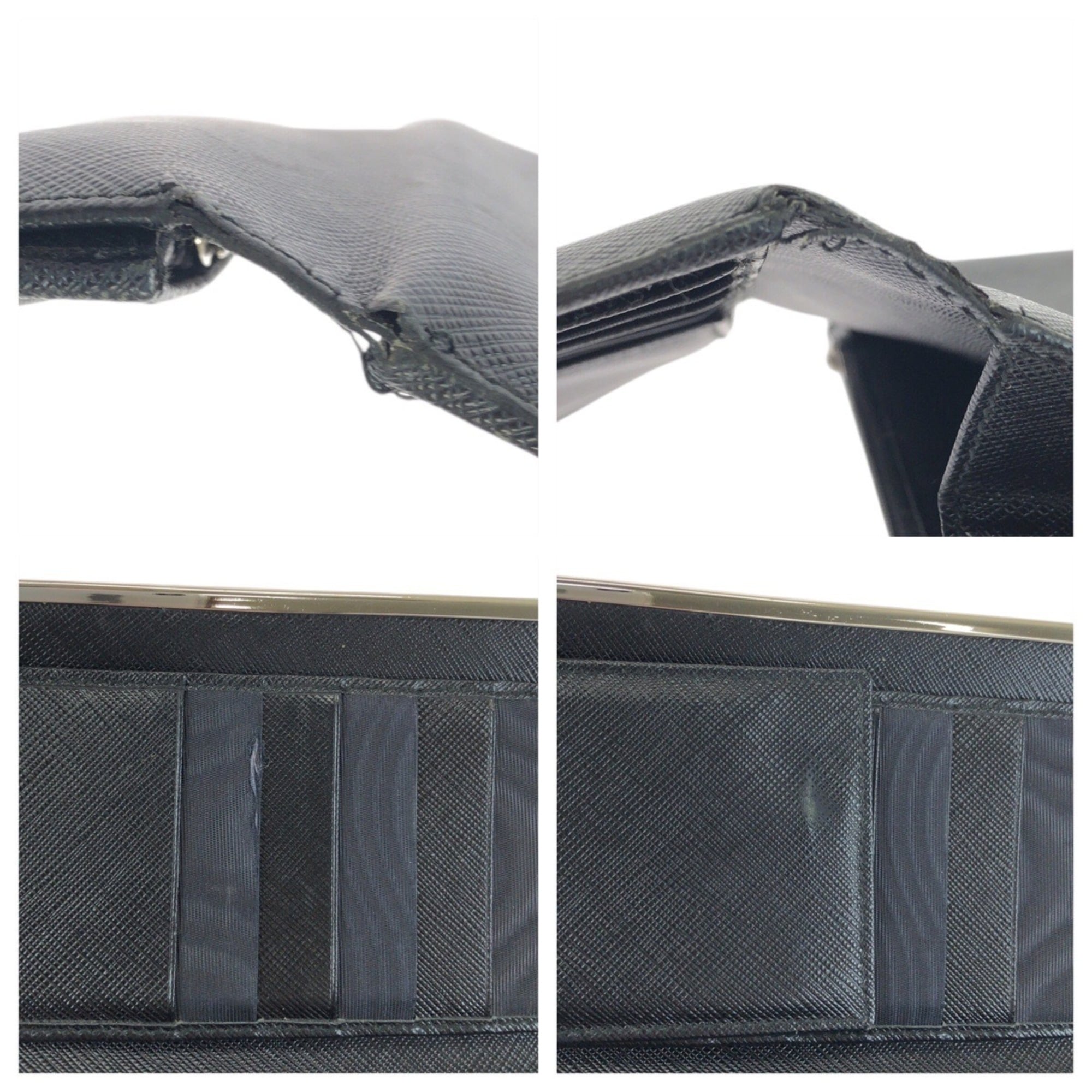 Salvatore Ferragamo Black Leather Long Wallet (Bi-Fold) (Pre-Owned)