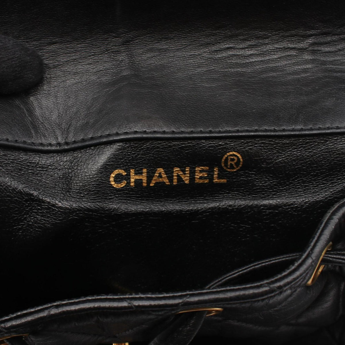 Chanel Black Leather Backpack Handbag (Pre-Owned)