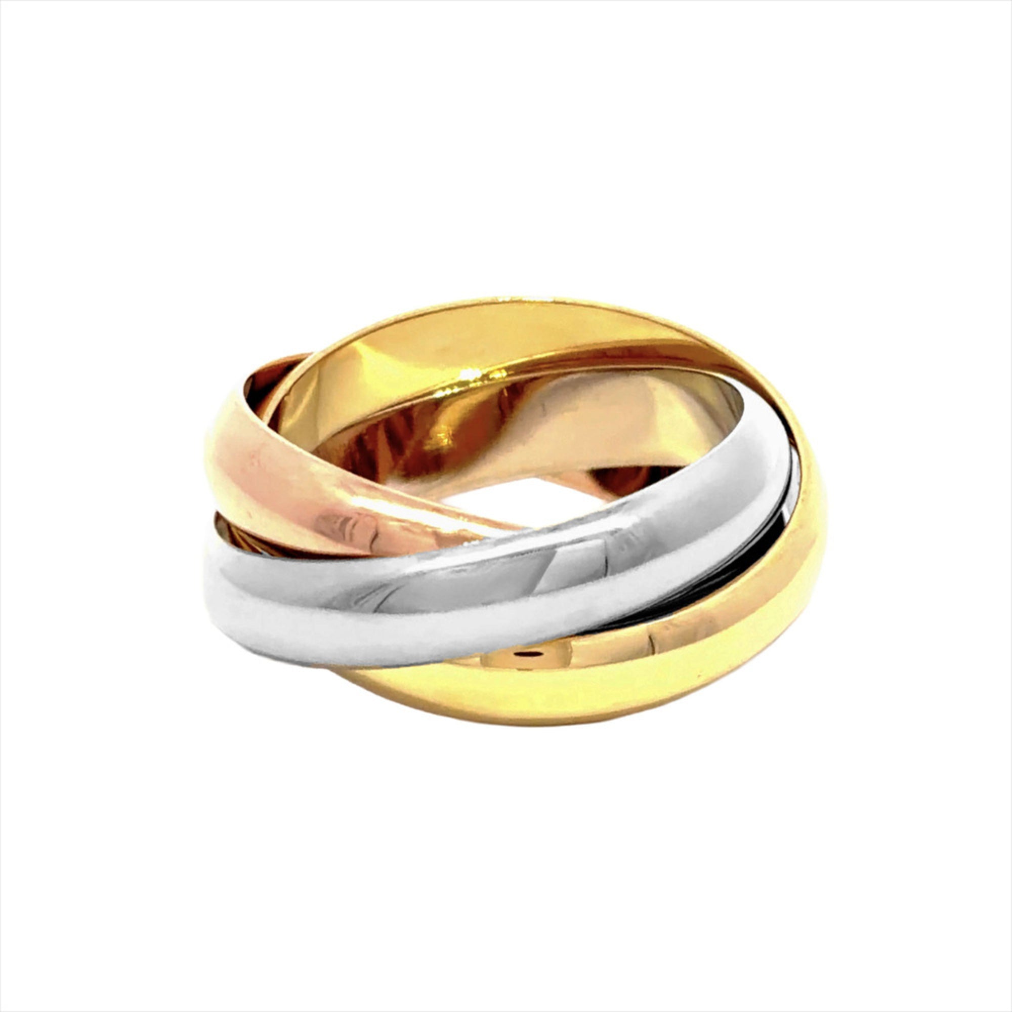 Cartier Trinity Pink Gold White Gold Yellow Gold Yellow Gold (18K) Pink Gold (18K) White Gold (18K) Band Ring (Pre-Owned)