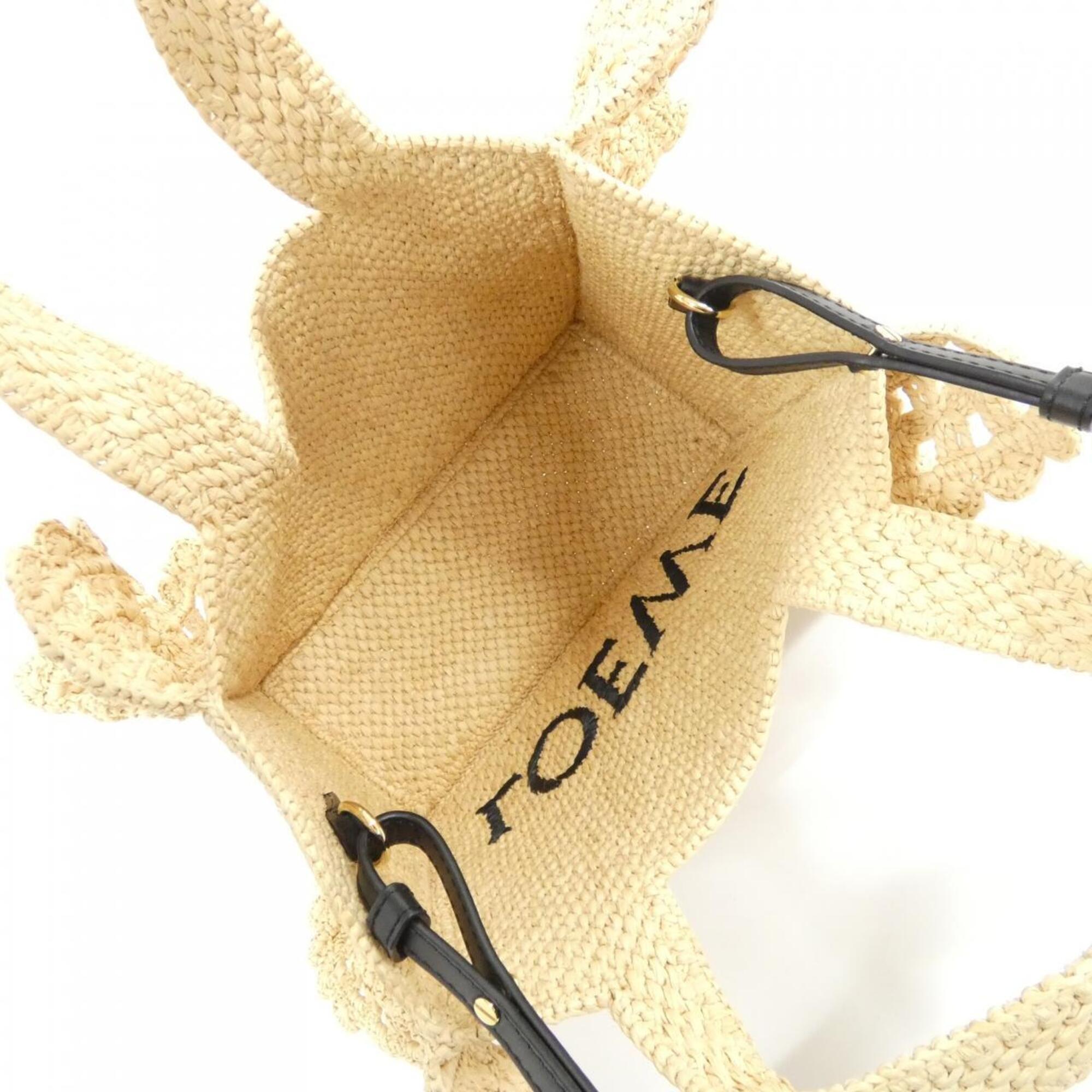 Loewe Beige Raffia Viscose Leather Handbag Tote Bag (Pre-Owned)
