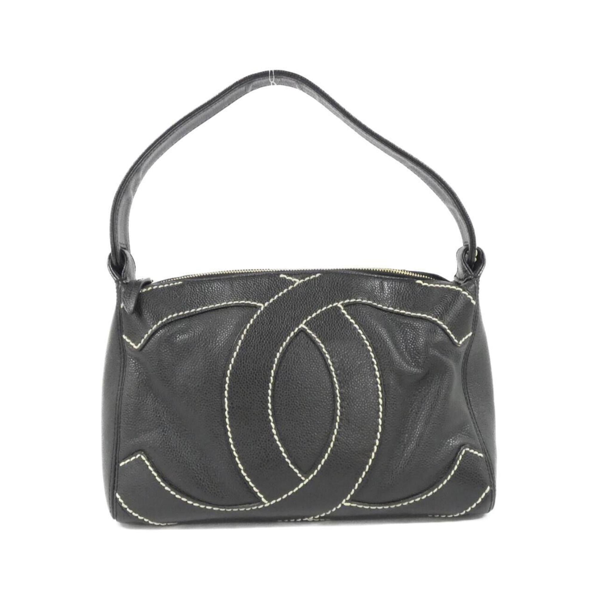Chanel Black Grained Calfskin Shoulder Bag (Pre-Owned)