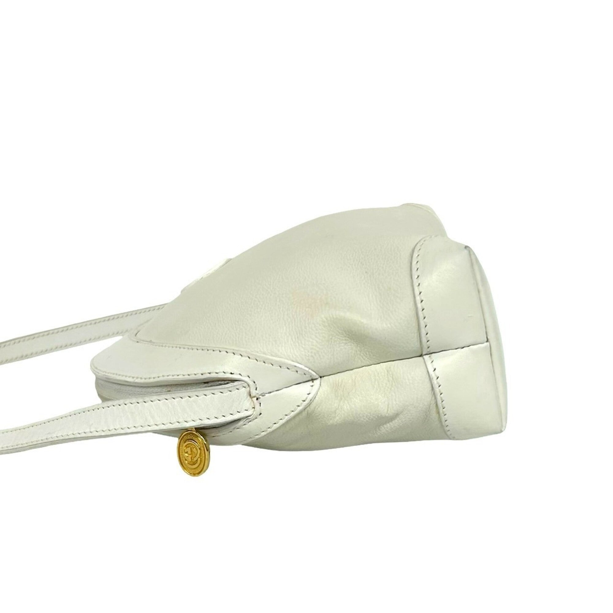 Gucci White Leather Pochette Shoulder Bag (Pre-Owned)