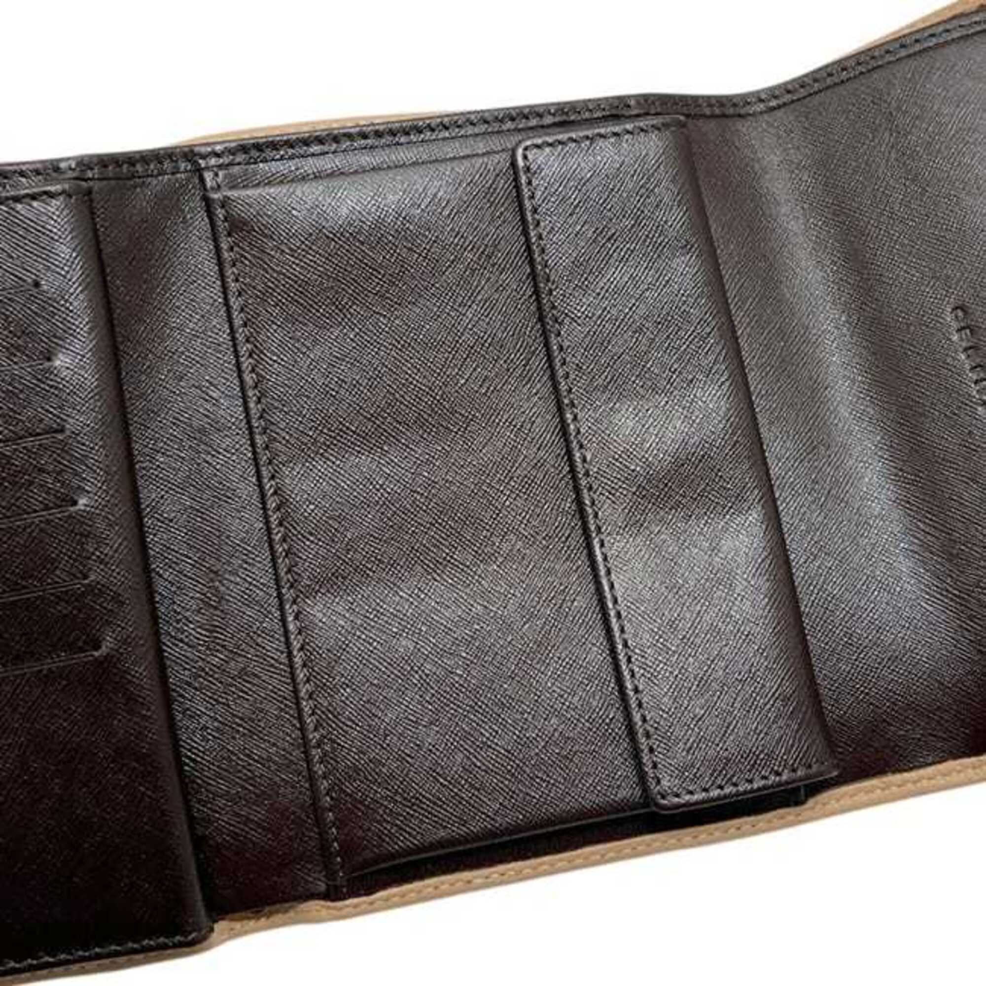 Celine Brown Pvc Leather Wallet (Tri-Fold) (Pre-Owned)