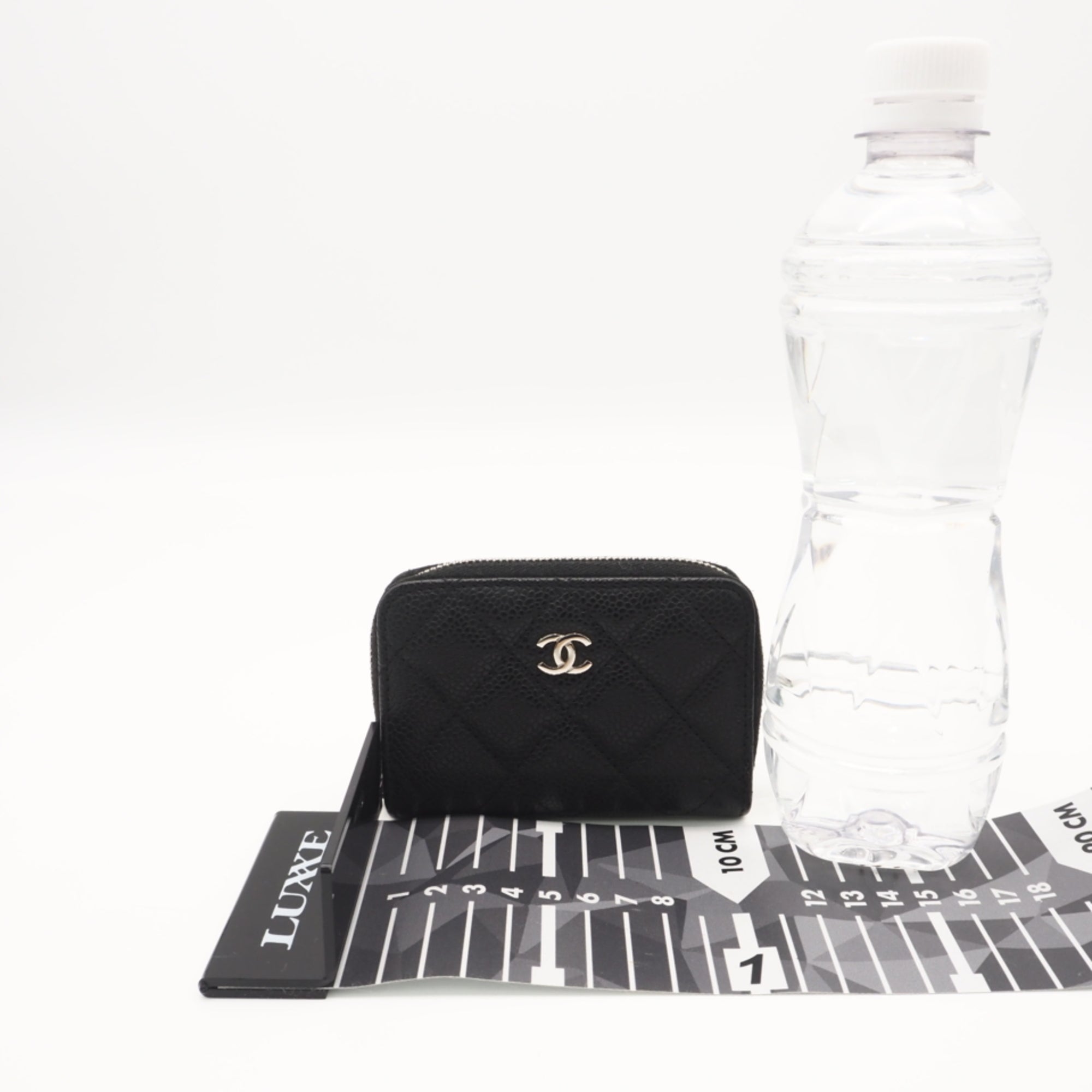 Chanel Black Grained Calfskin Coin Purse/Coin Case (Pre-Owned)