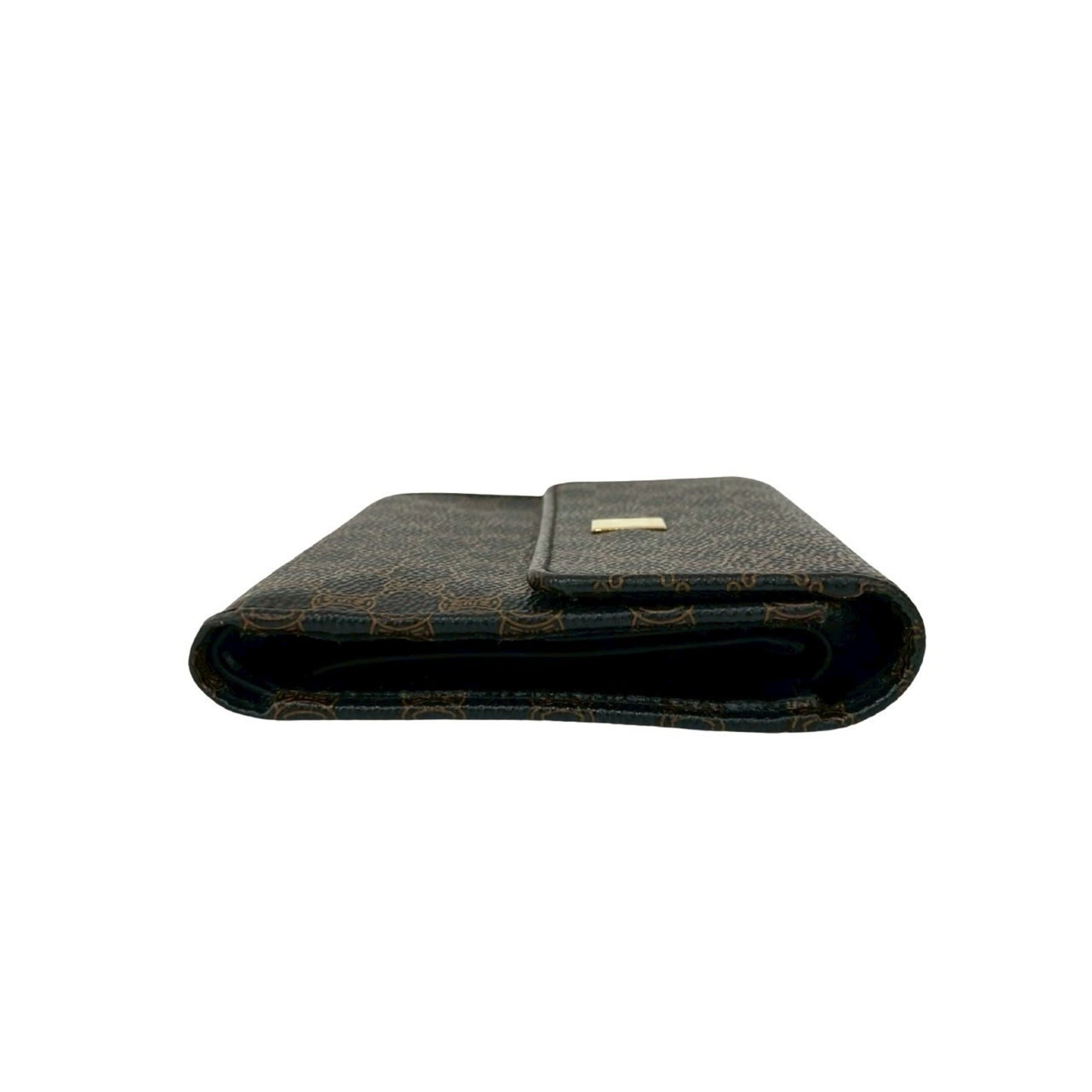Celine Black Brown Leather Pvc Wallet (Tri-Fold) (Pre-Owned)