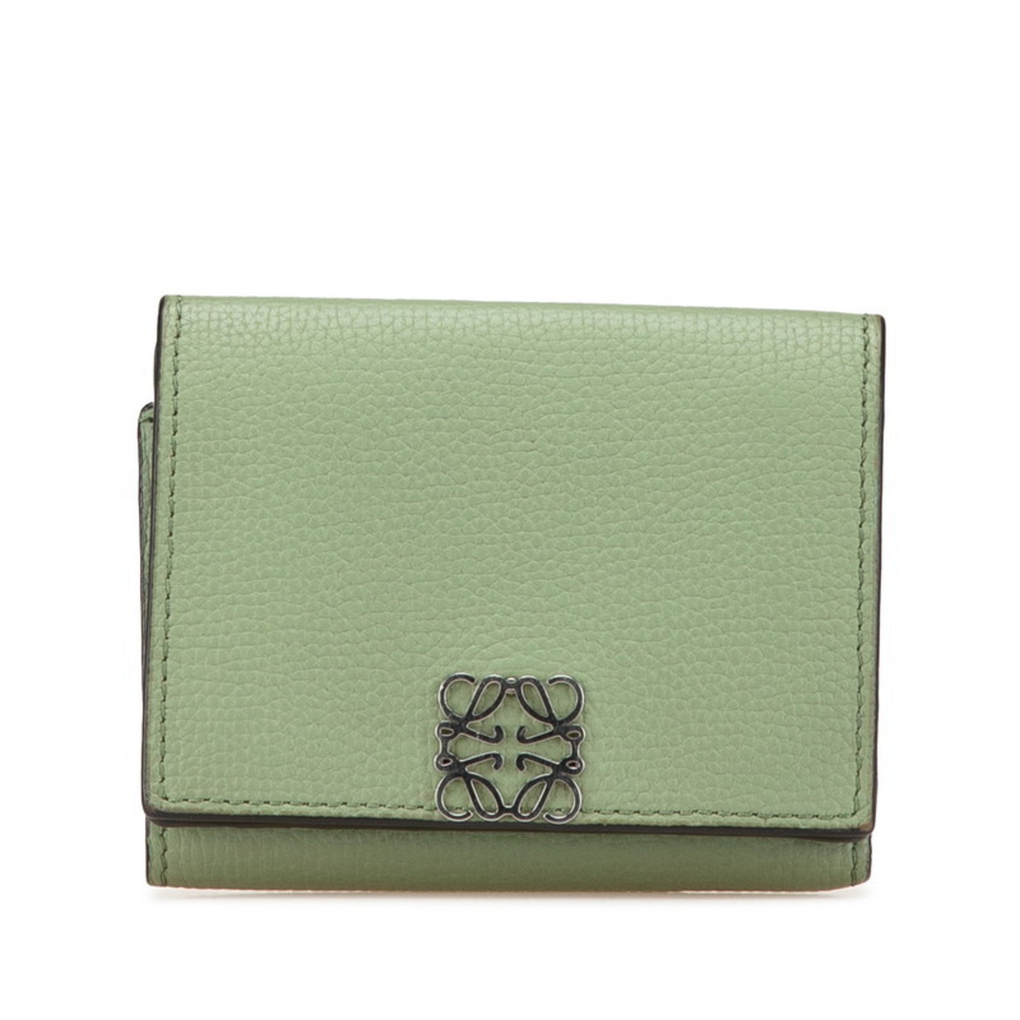 Loewe Green Leather Wallet (Tri-Fold) (Pre-Owned)