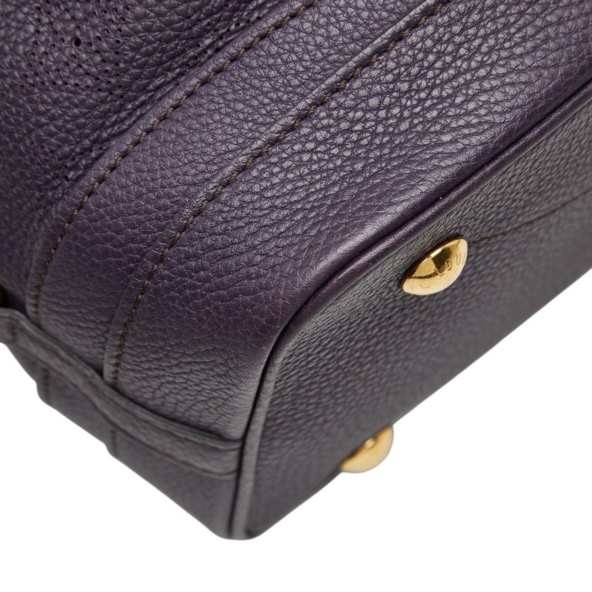 Louis Vuitton Purple Leather Handbag Shoulder Bag (Pre-Owned)