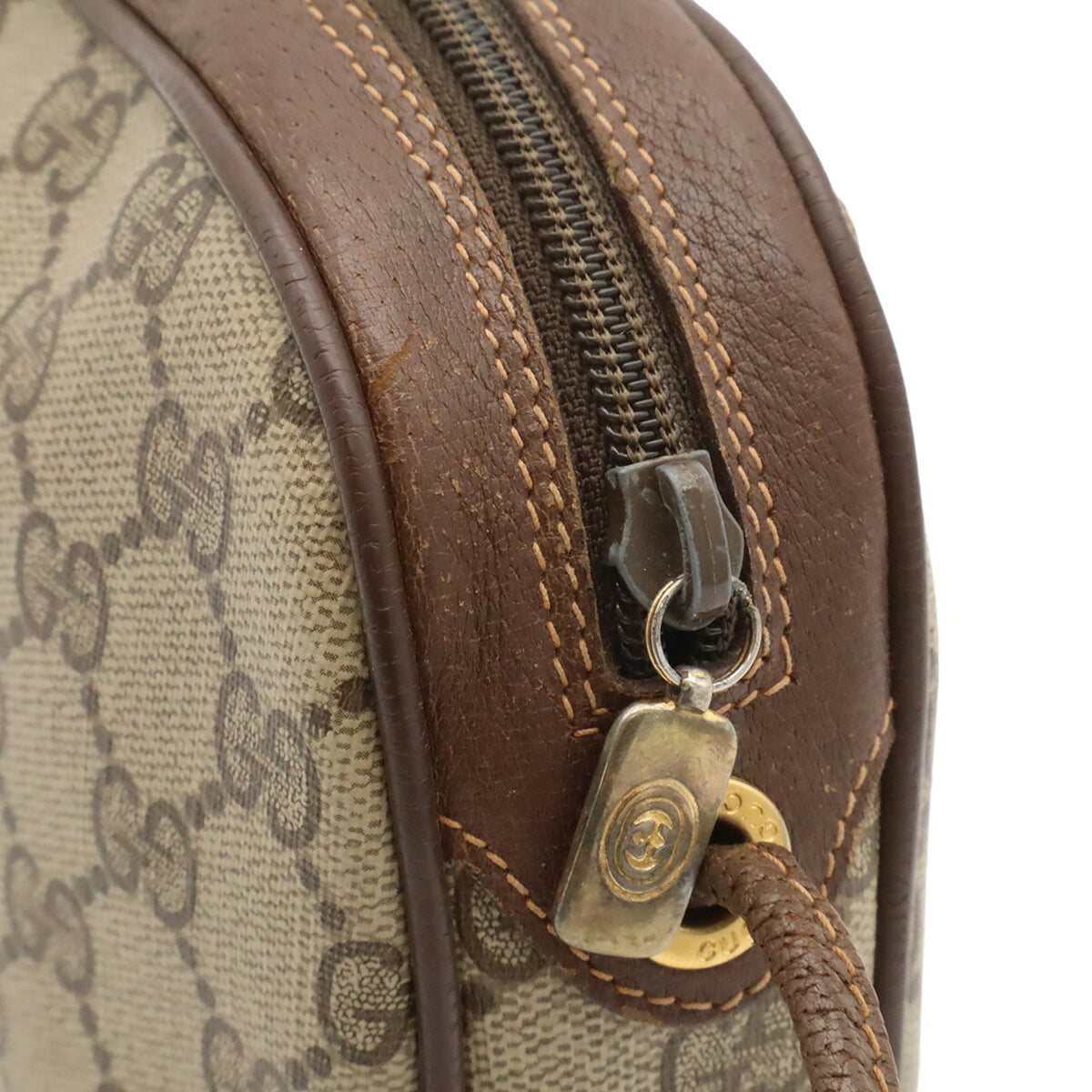 Gucci Beige Brown Brown Green Red Color Leather Pvc Pochette Shoulder Bag (Pre-Owned)
